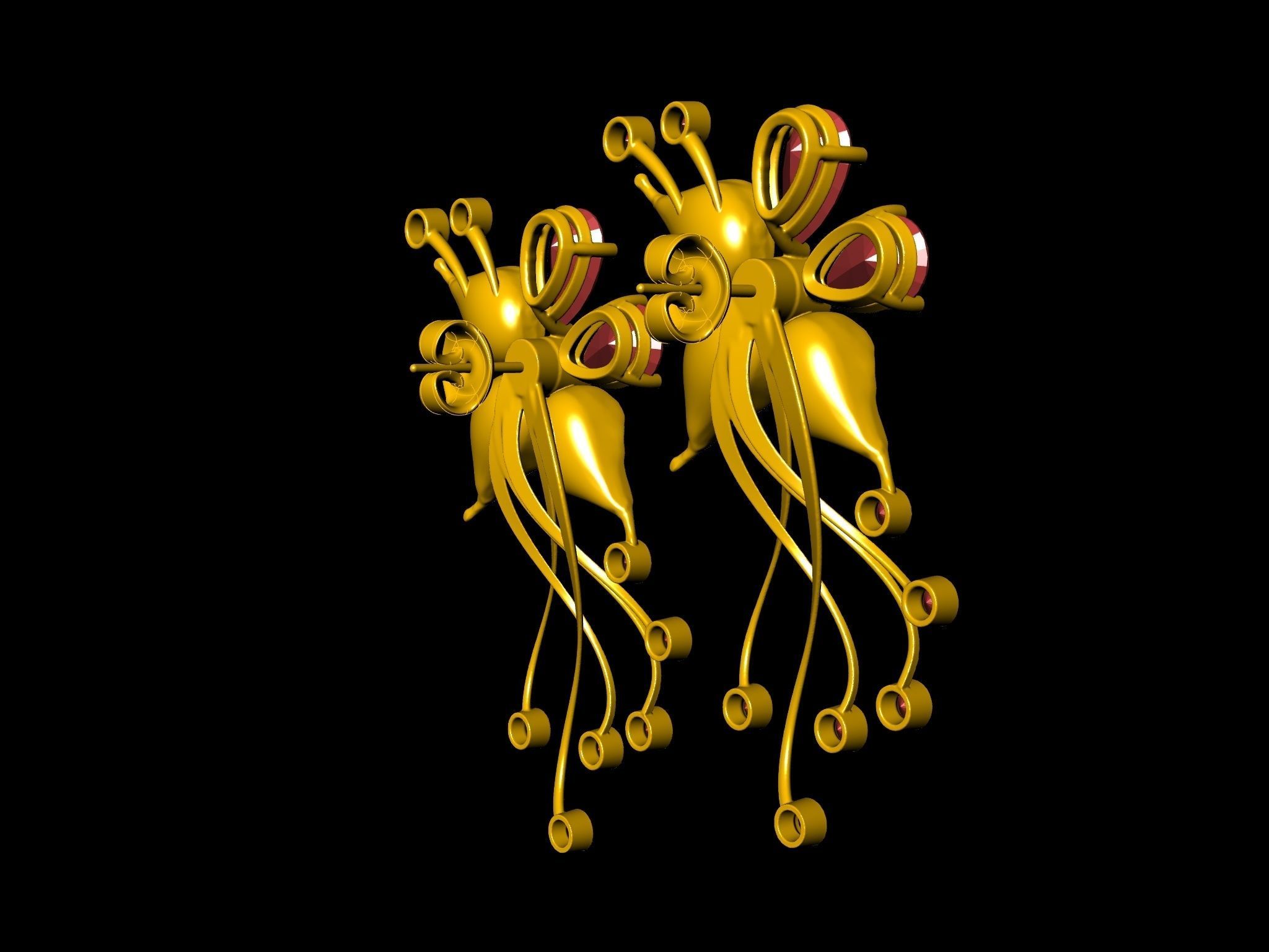 DIAMOND STYLISH EARRINGS 3D print model_9