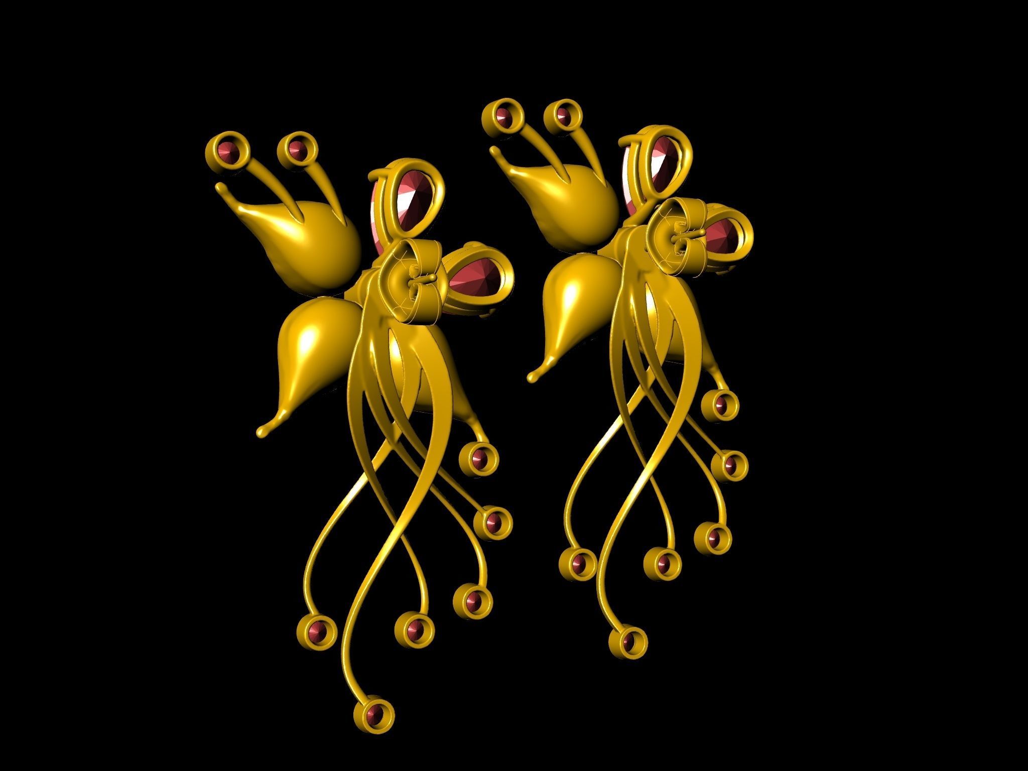 DIAMOND STYLISH EARRINGS 3D print model_7