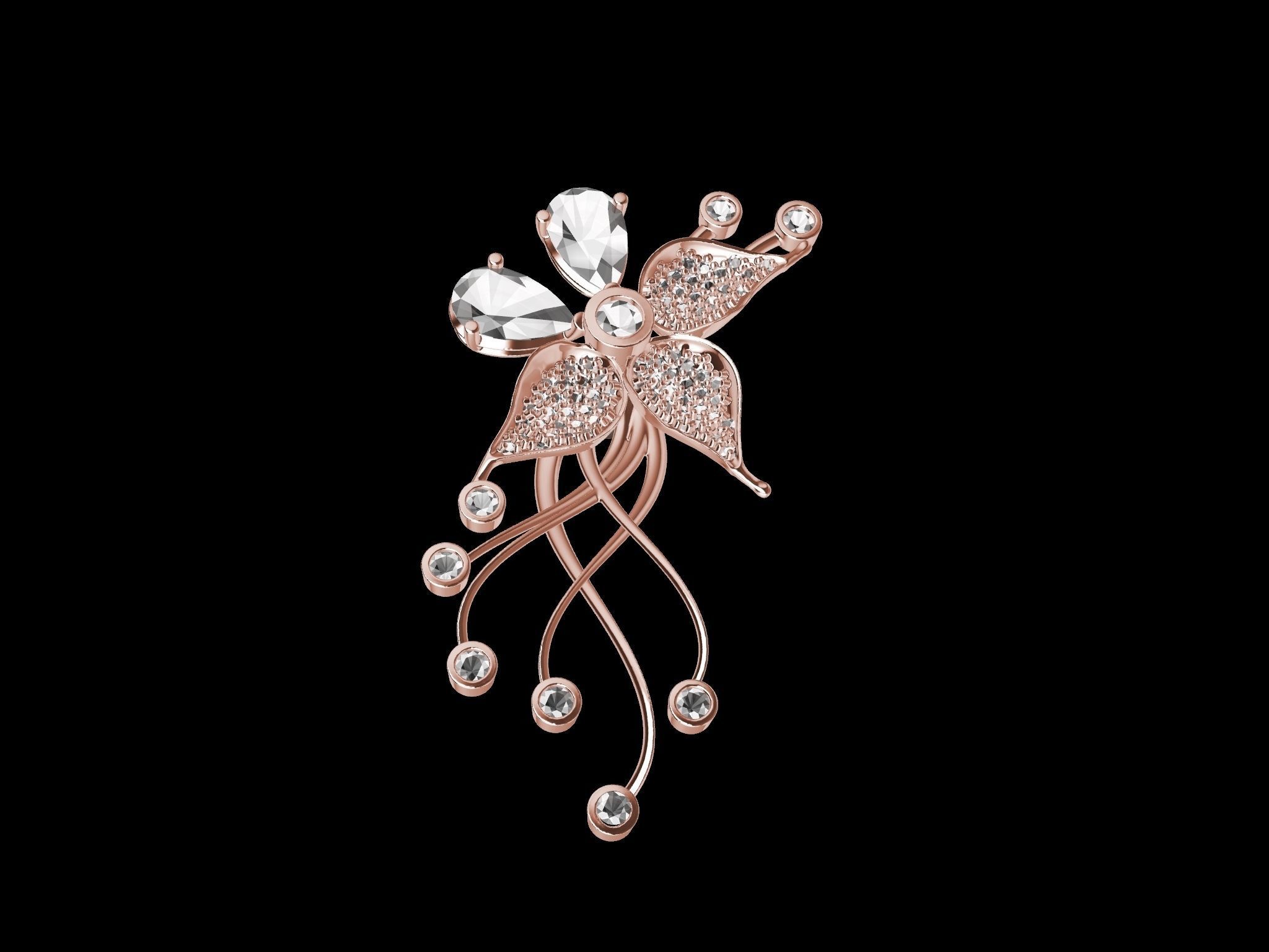 DIAMOND STYLISH EARRINGS 3D print model_21