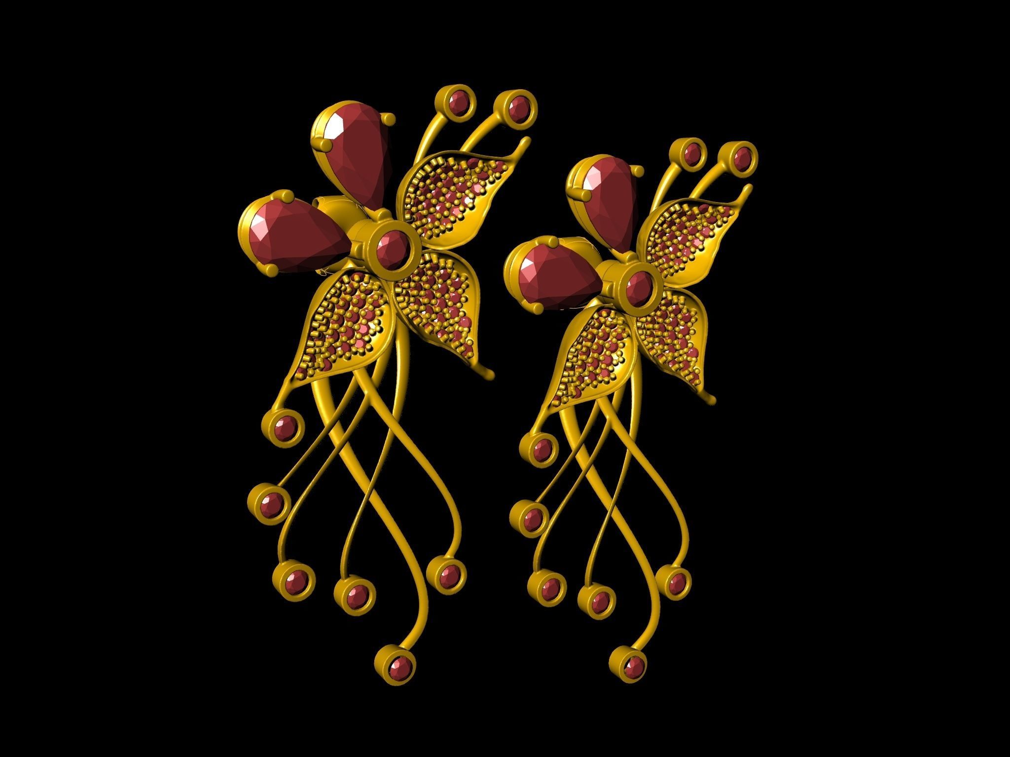 DIAMOND STYLISH EARRINGS 3D print model_13