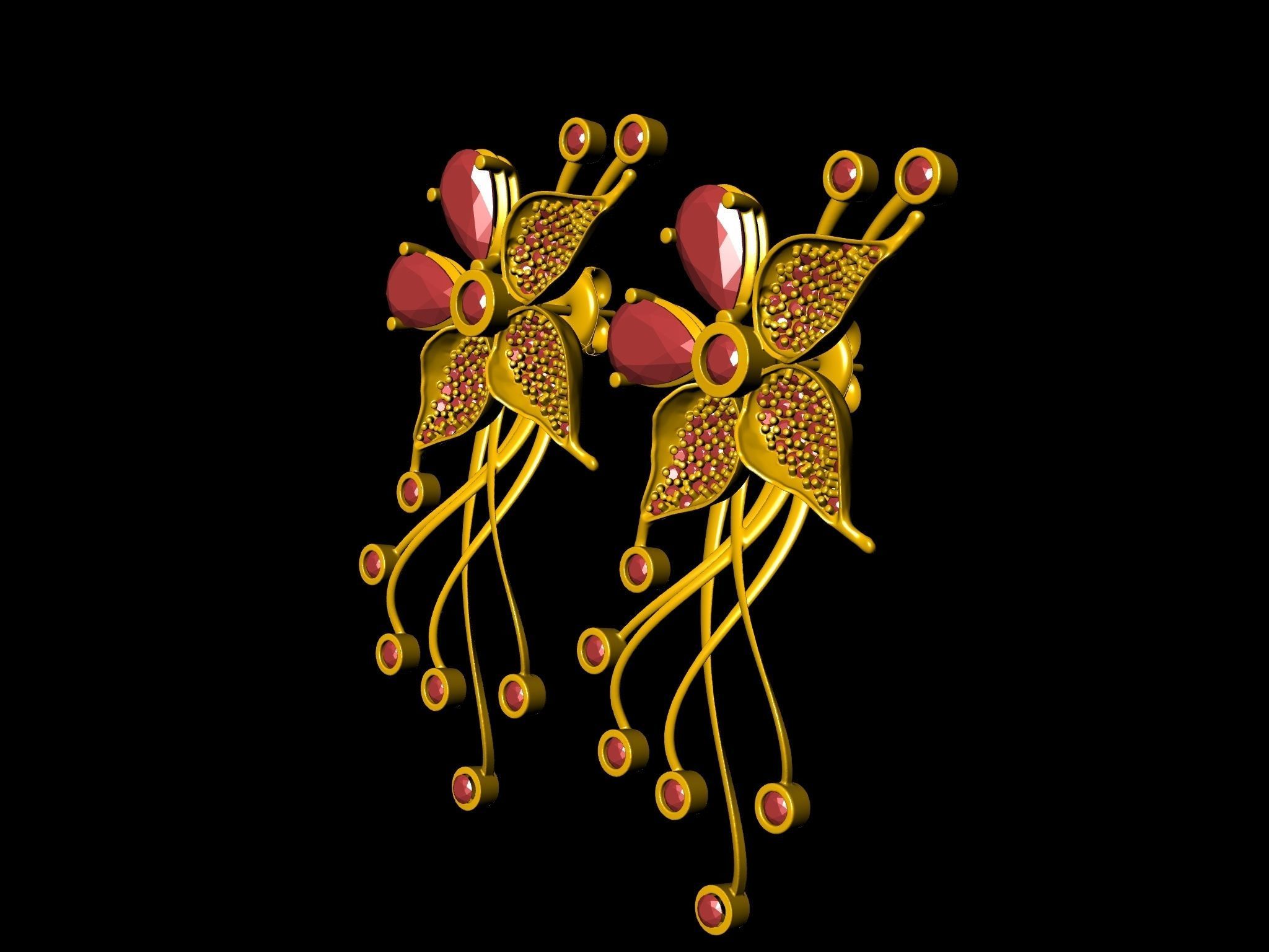 DIAMOND STYLISH EARRINGS 3D print model_4