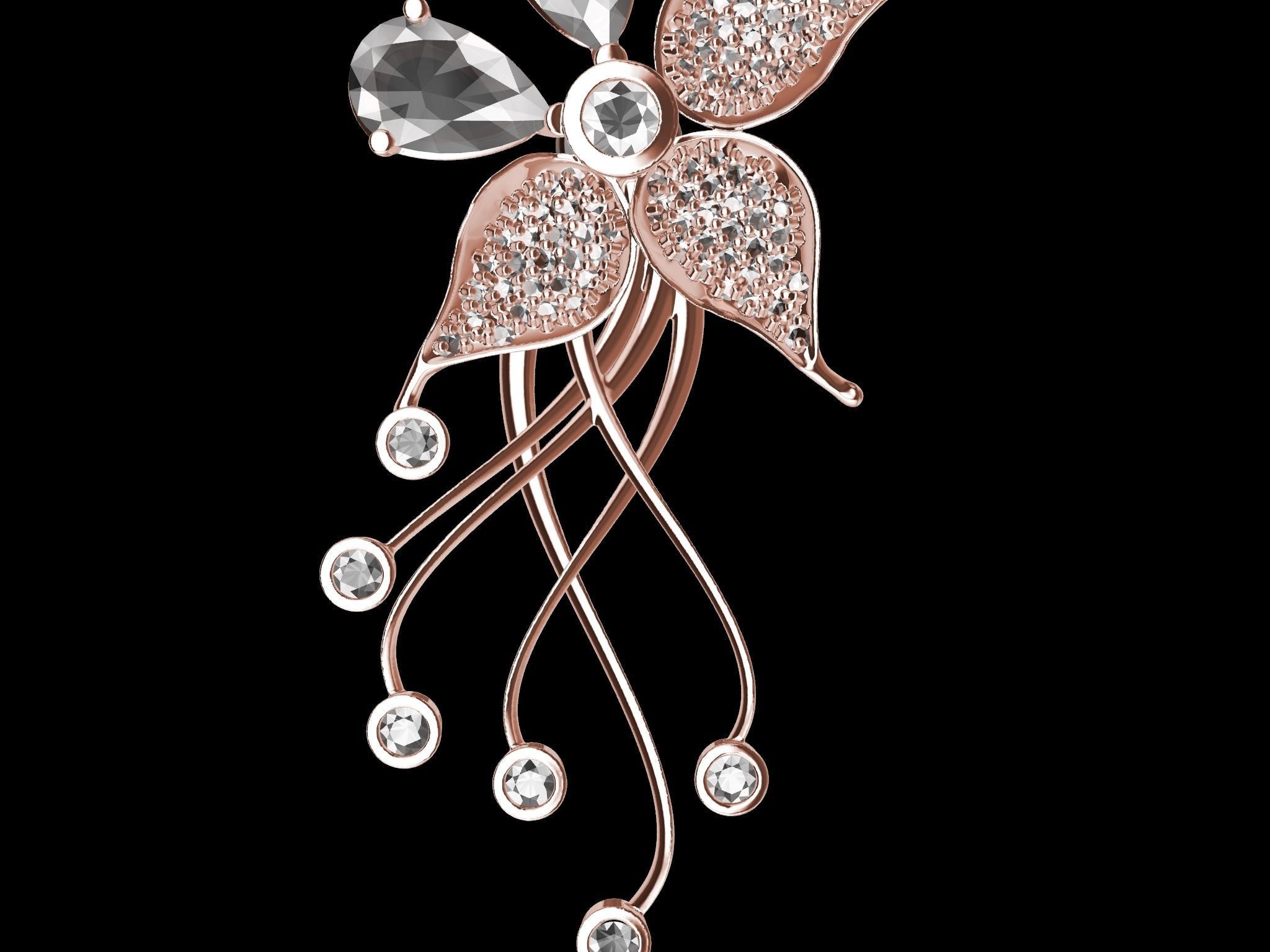 DIAMOND STYLISH EARRINGS 3D print model_26