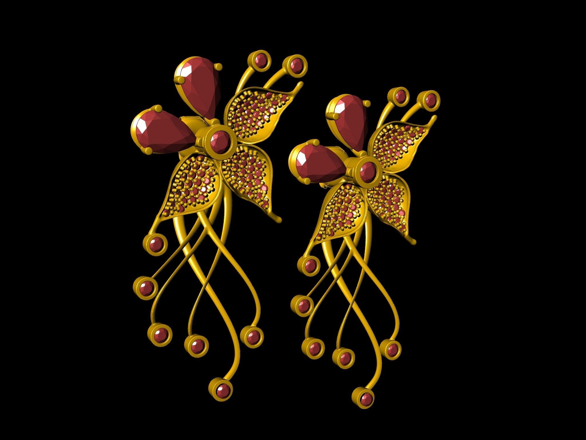 DIAMOND STYLISH EARRINGS 3D print model_2