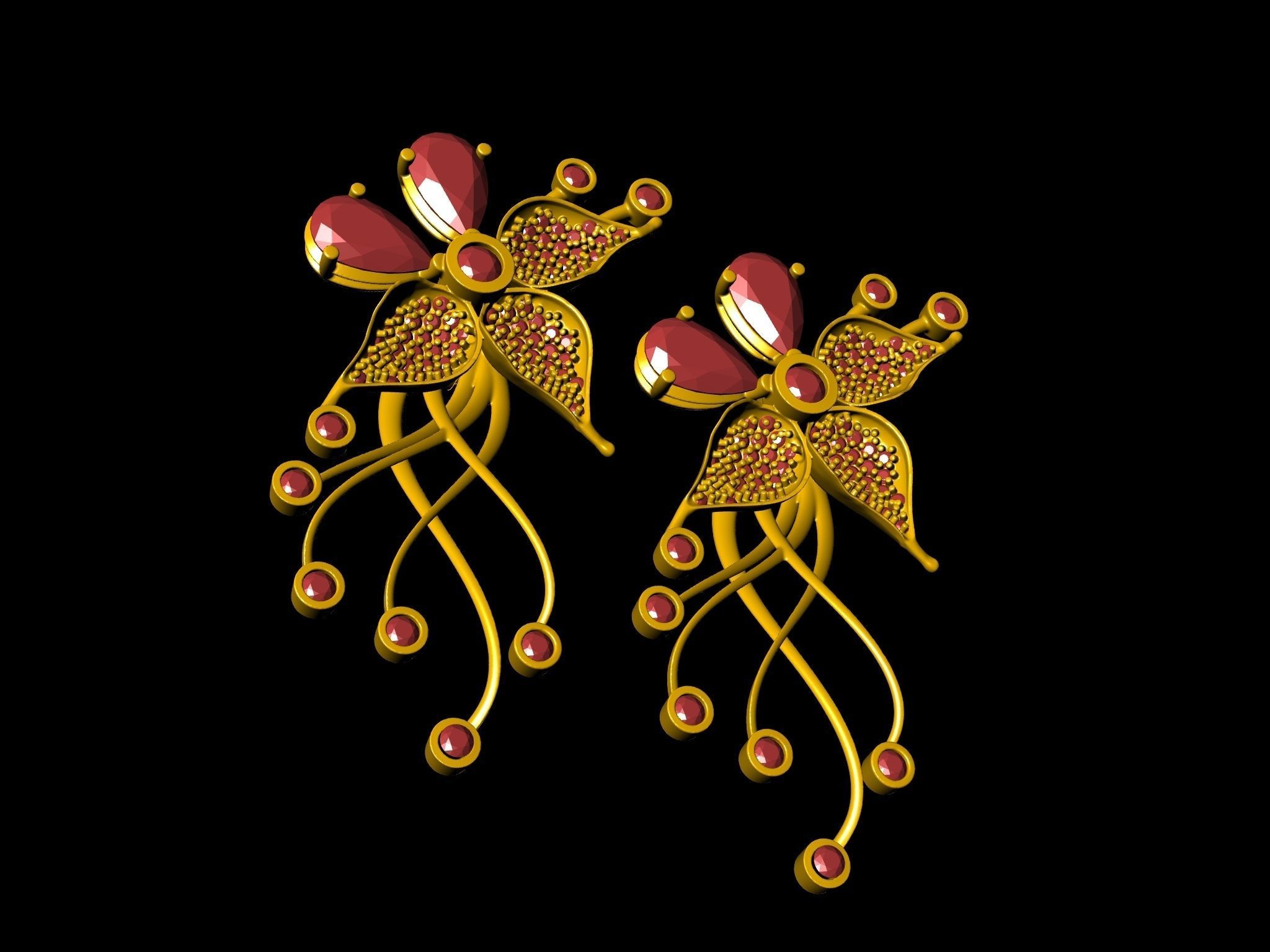 DIAMOND STYLISH EARRINGS 3D print model_14