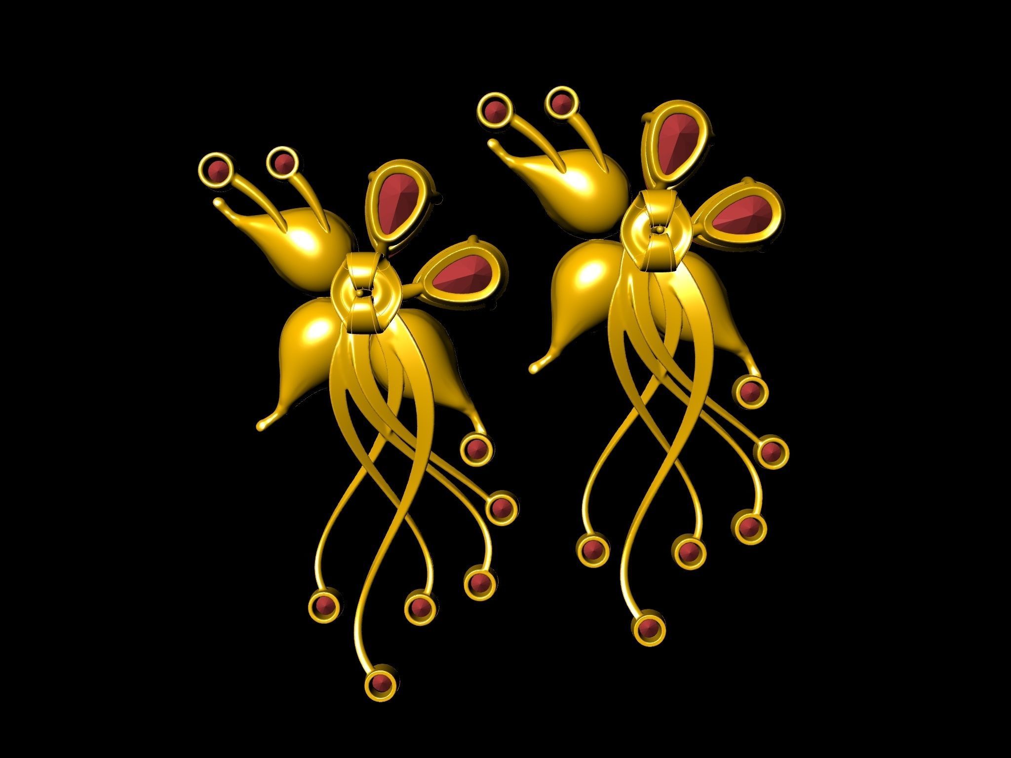 DIAMOND STYLISH EARRINGS 3D print model_8