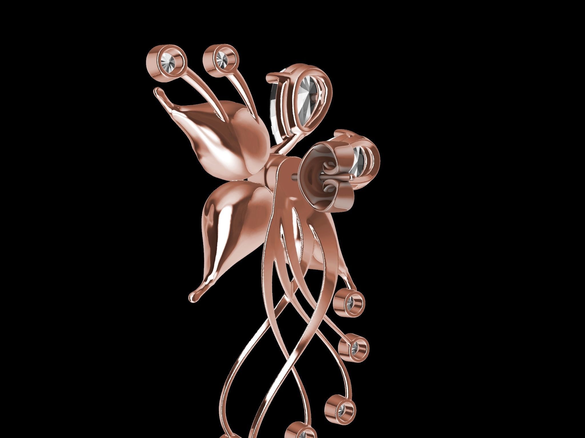 DIAMOND STYLISH EARRINGS 3D print model_29