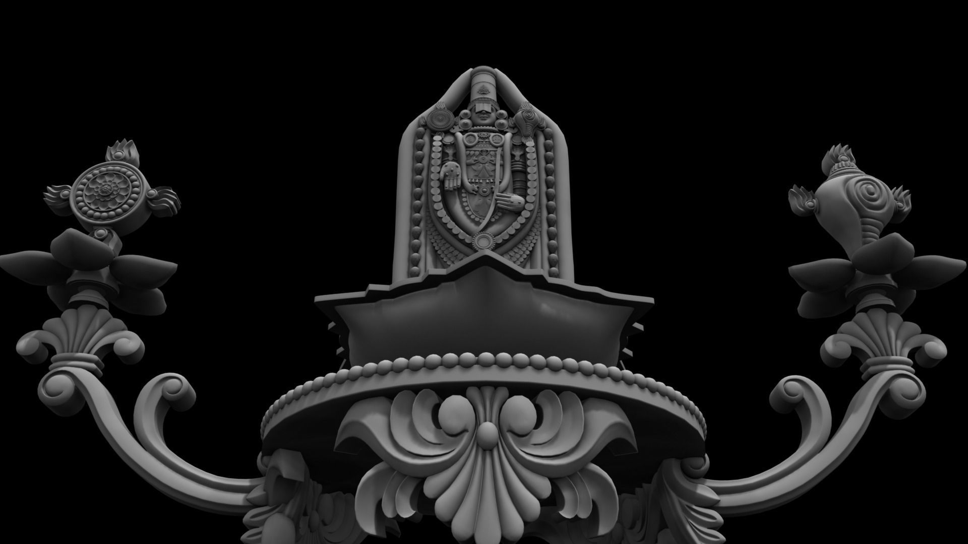 oil lamp venkateswara balaji 3D model_4