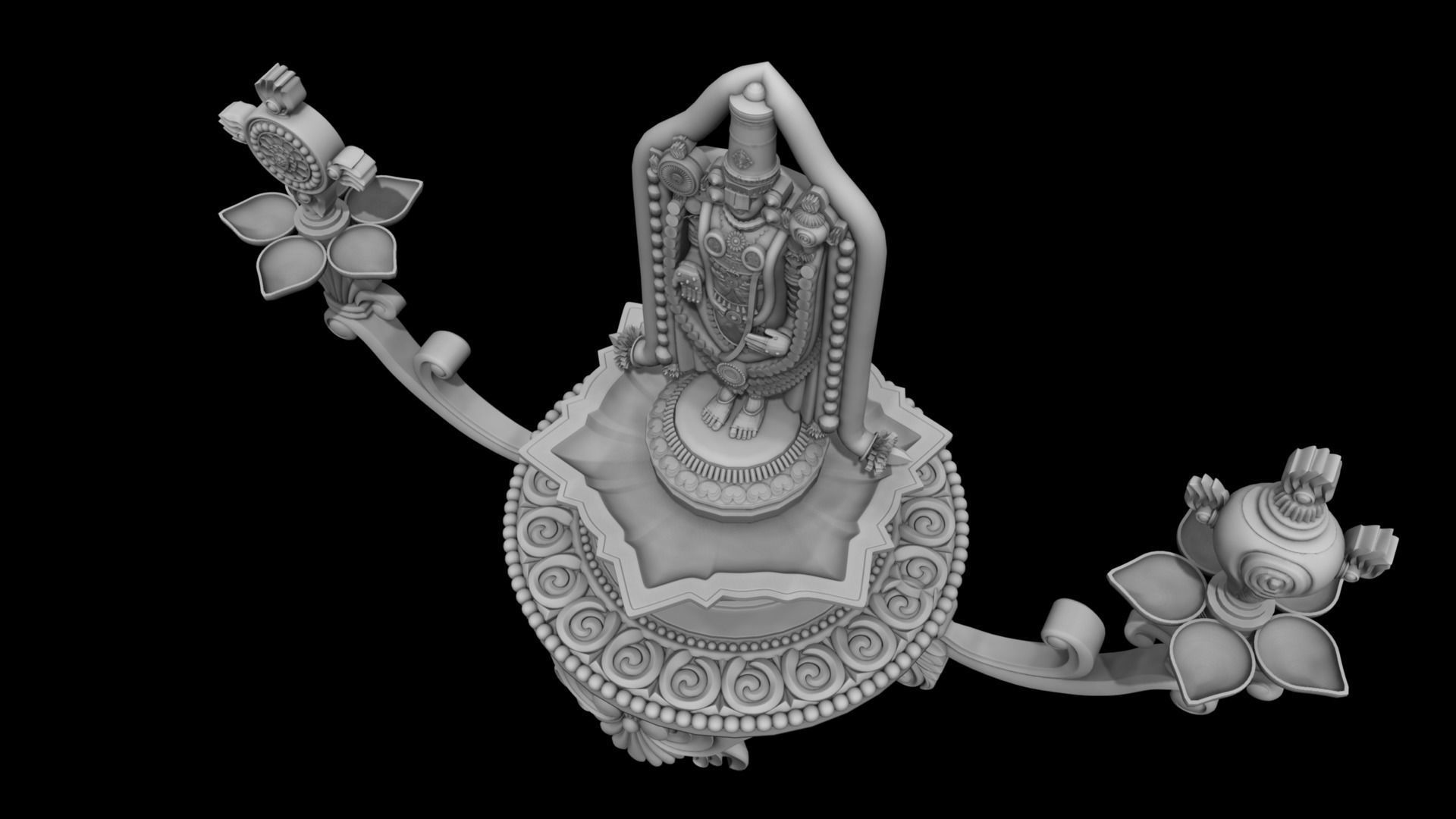 oil lamp venkateswara balaji 3D model_5