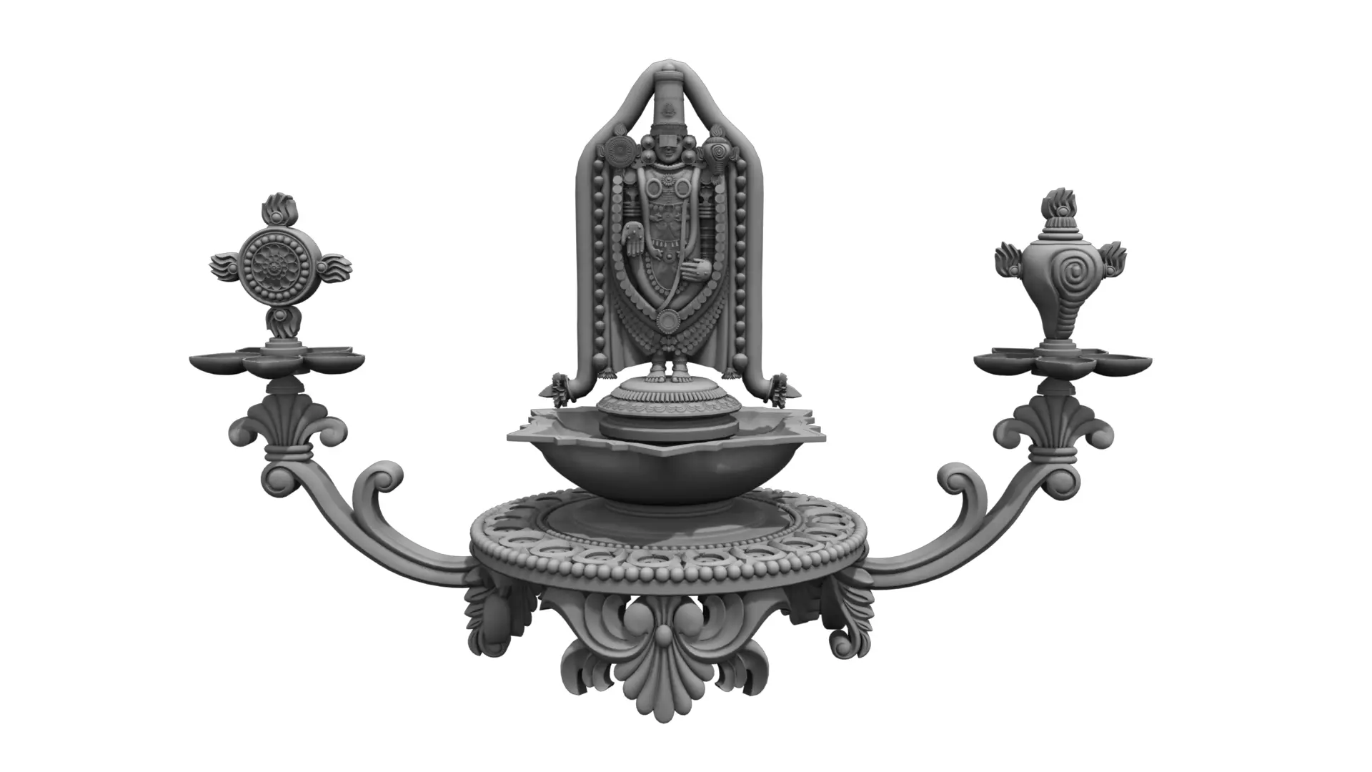 oil lamp venkateswara balaji 3D model_0