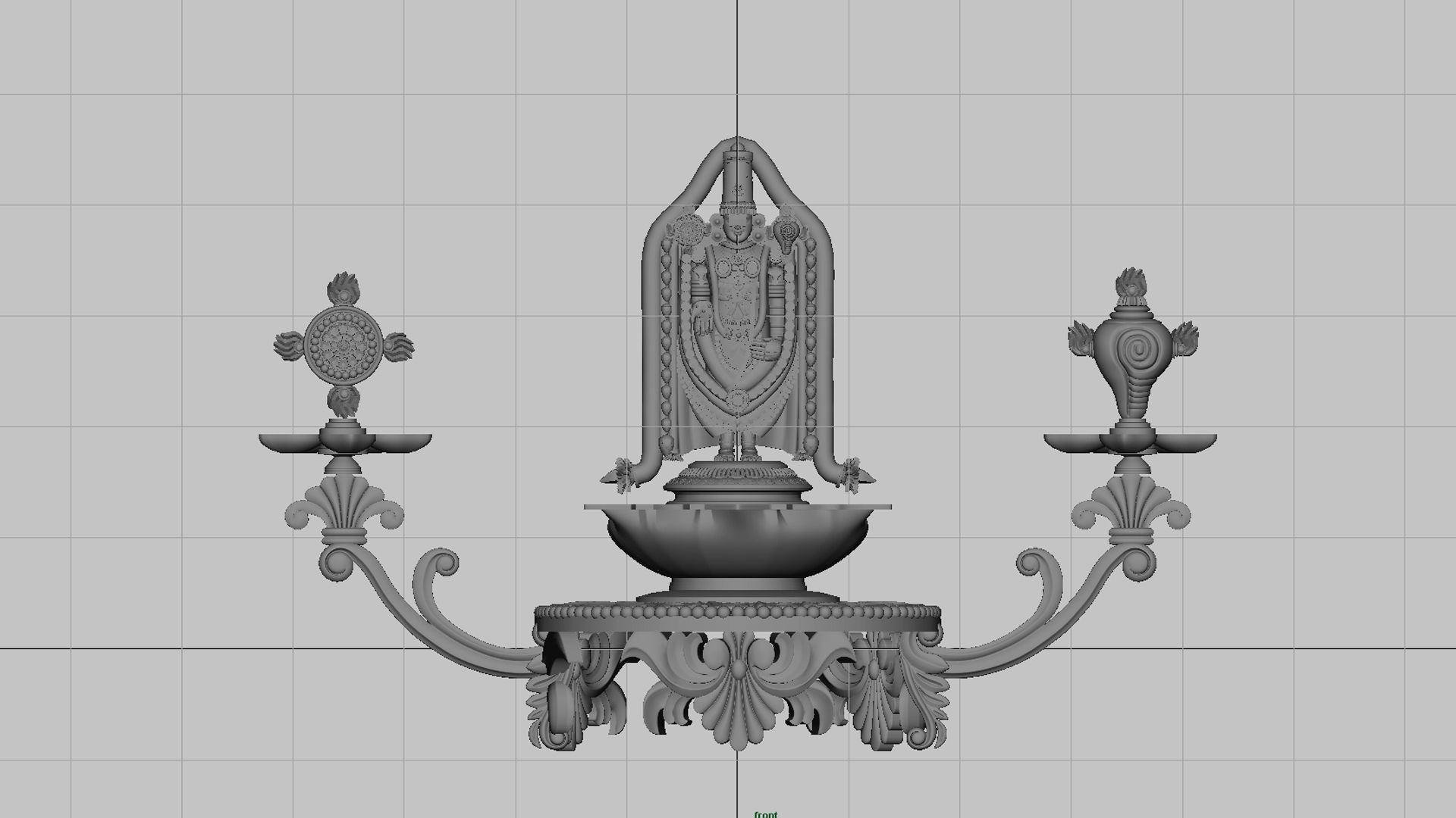 oil lamp venkateswara balaji 3D model_14