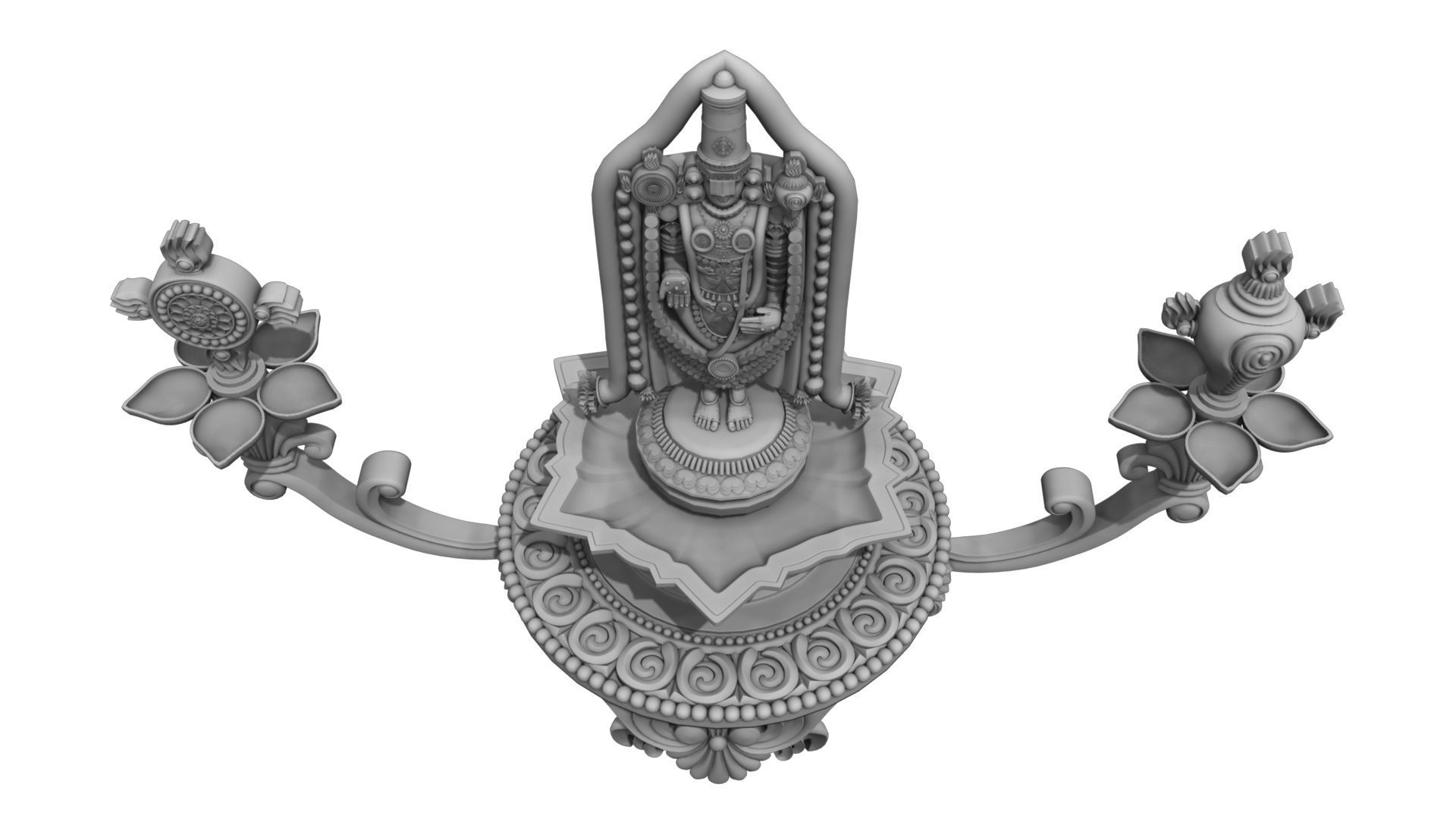 oil lamp venkateswara balaji 3D model_12