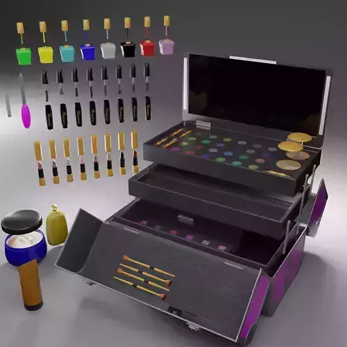 Make Up Box  All In One Low-poly 3D model