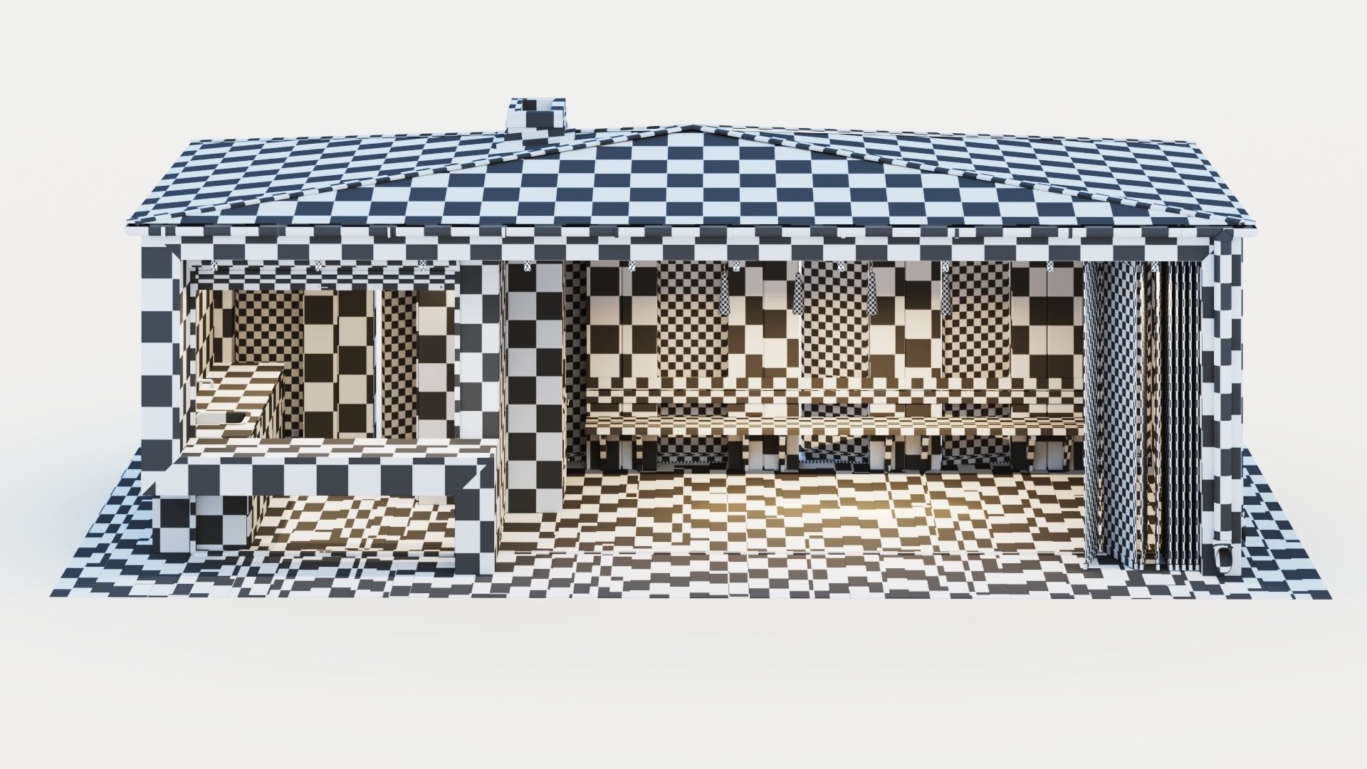 Pavilion with glass sliding partitions 3D model_55