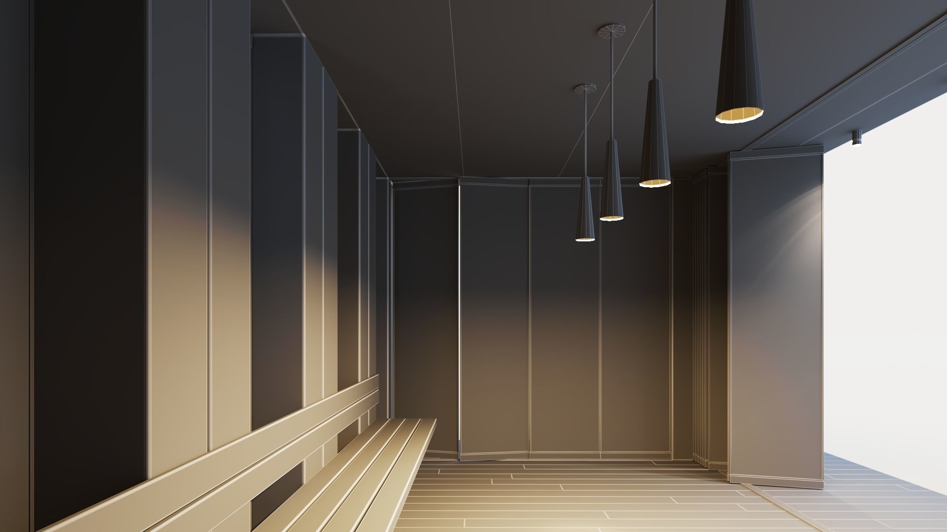 Pavilion with glass sliding partitions 3D model_45