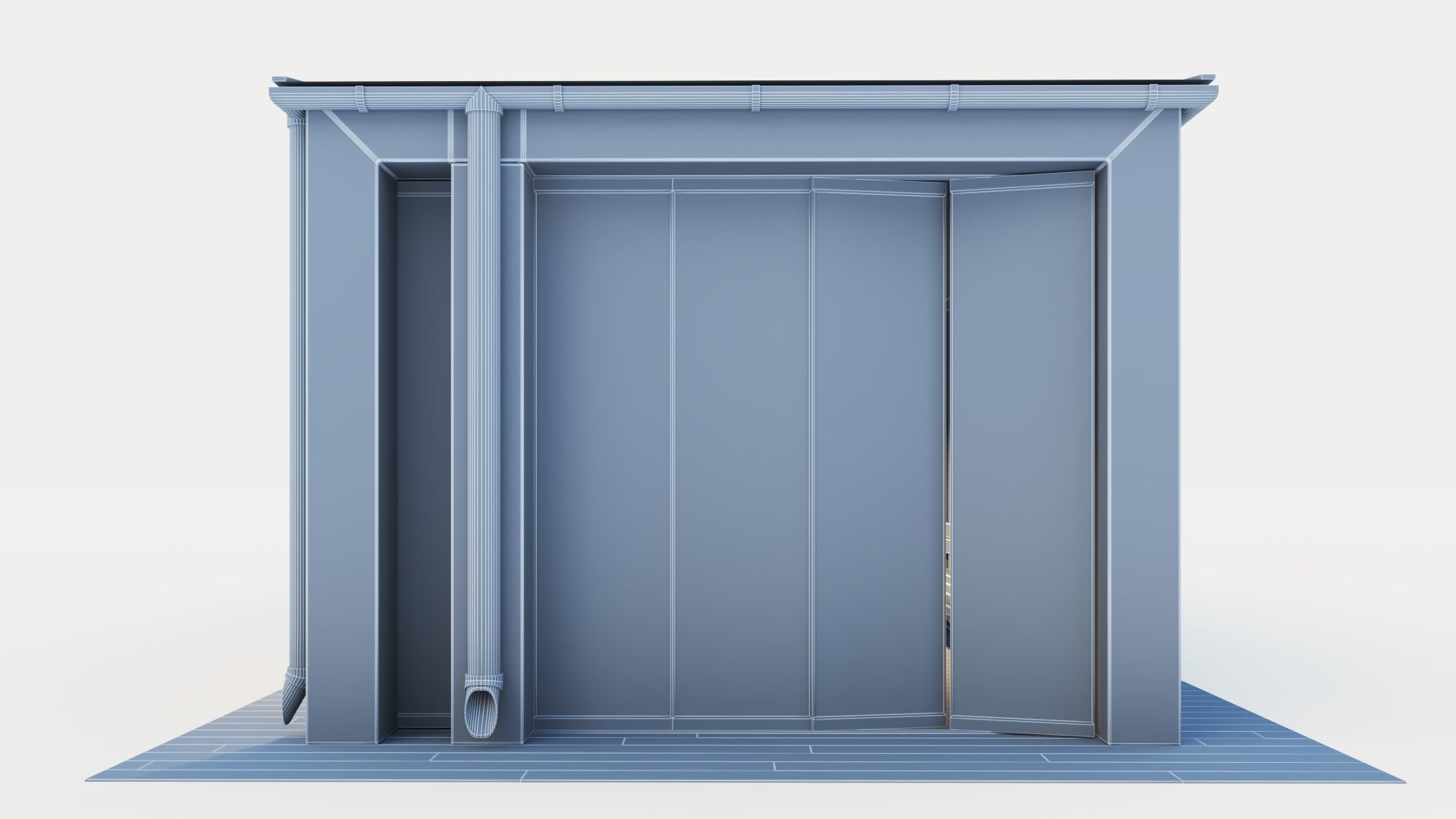 Pavilion with glass sliding partitions 3D model_30