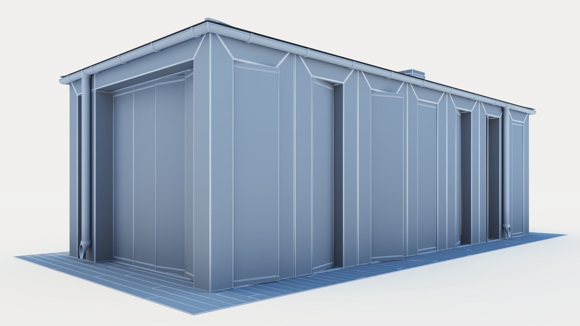 Pavilion with glass sliding partitions 3D model_31