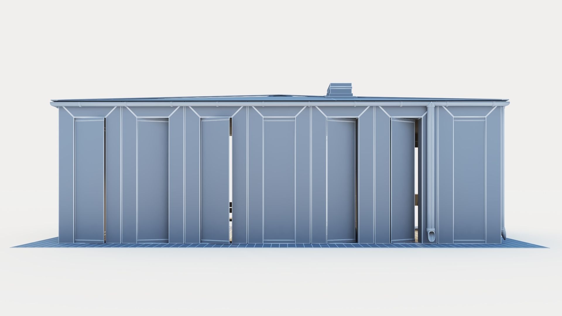 Pavilion with glass sliding partitions 3D model_32