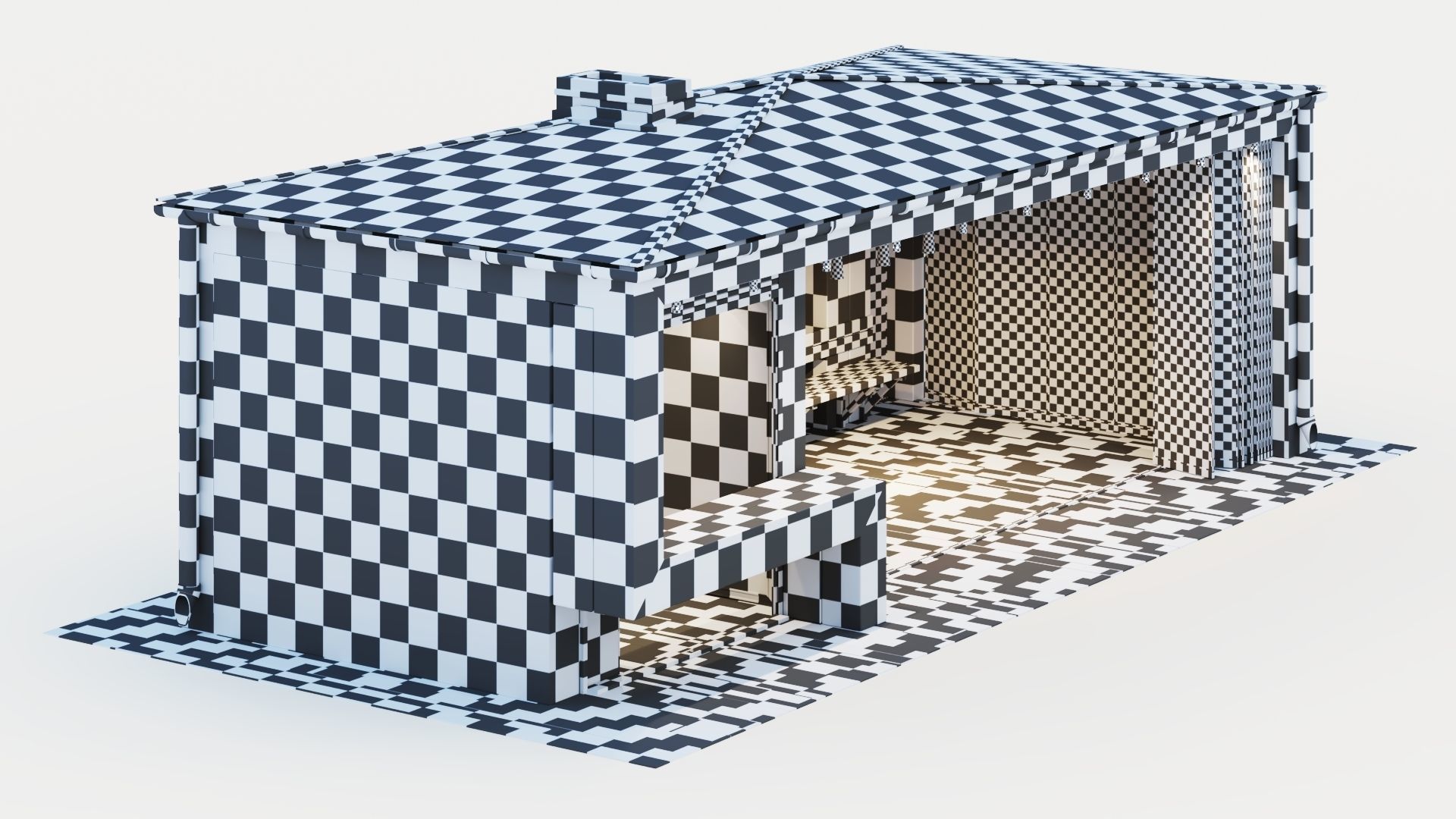 Pavilion with glass sliding partitions 3D model_54