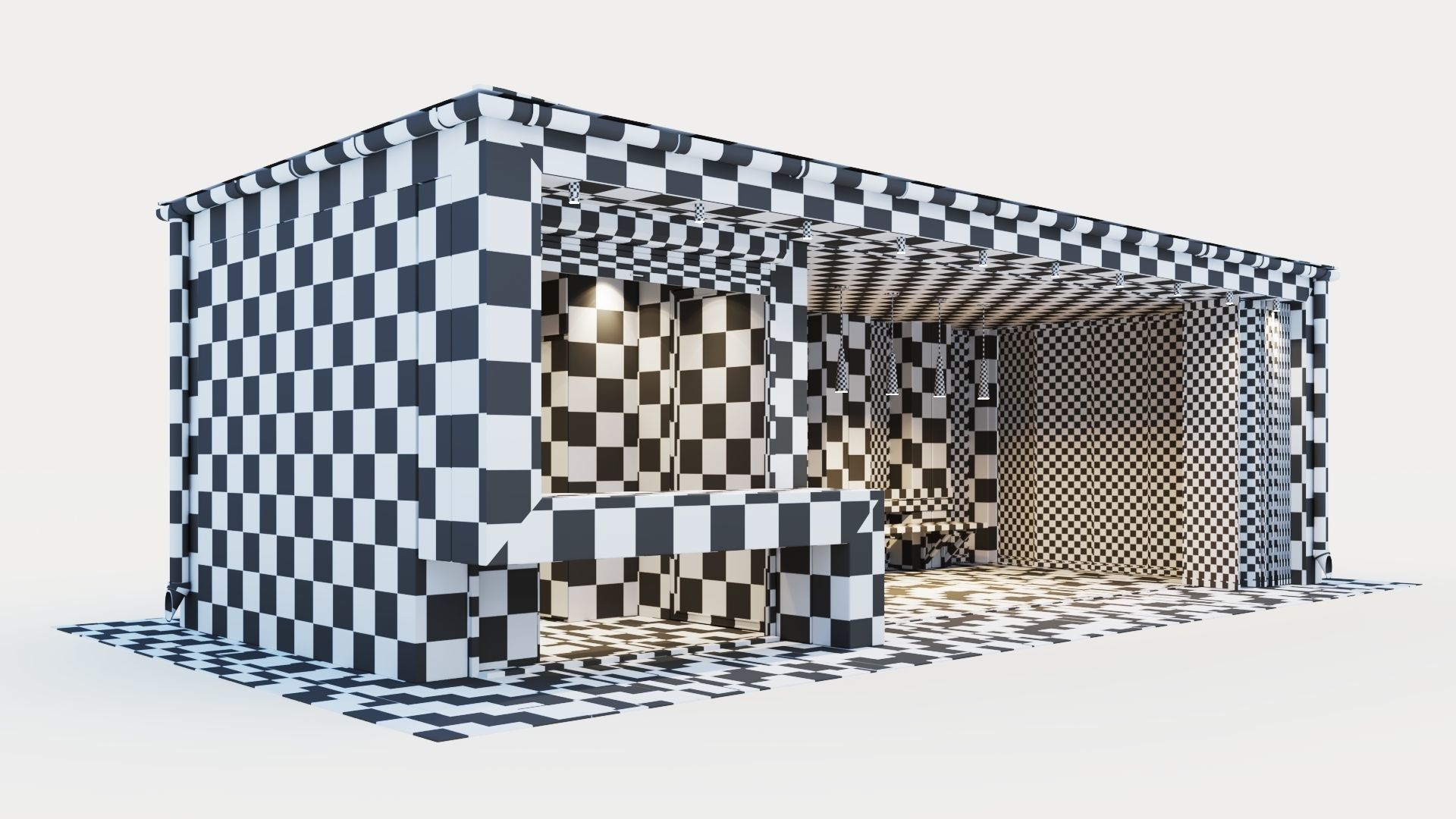 Pavilion with glass sliding partitions 3D model_46