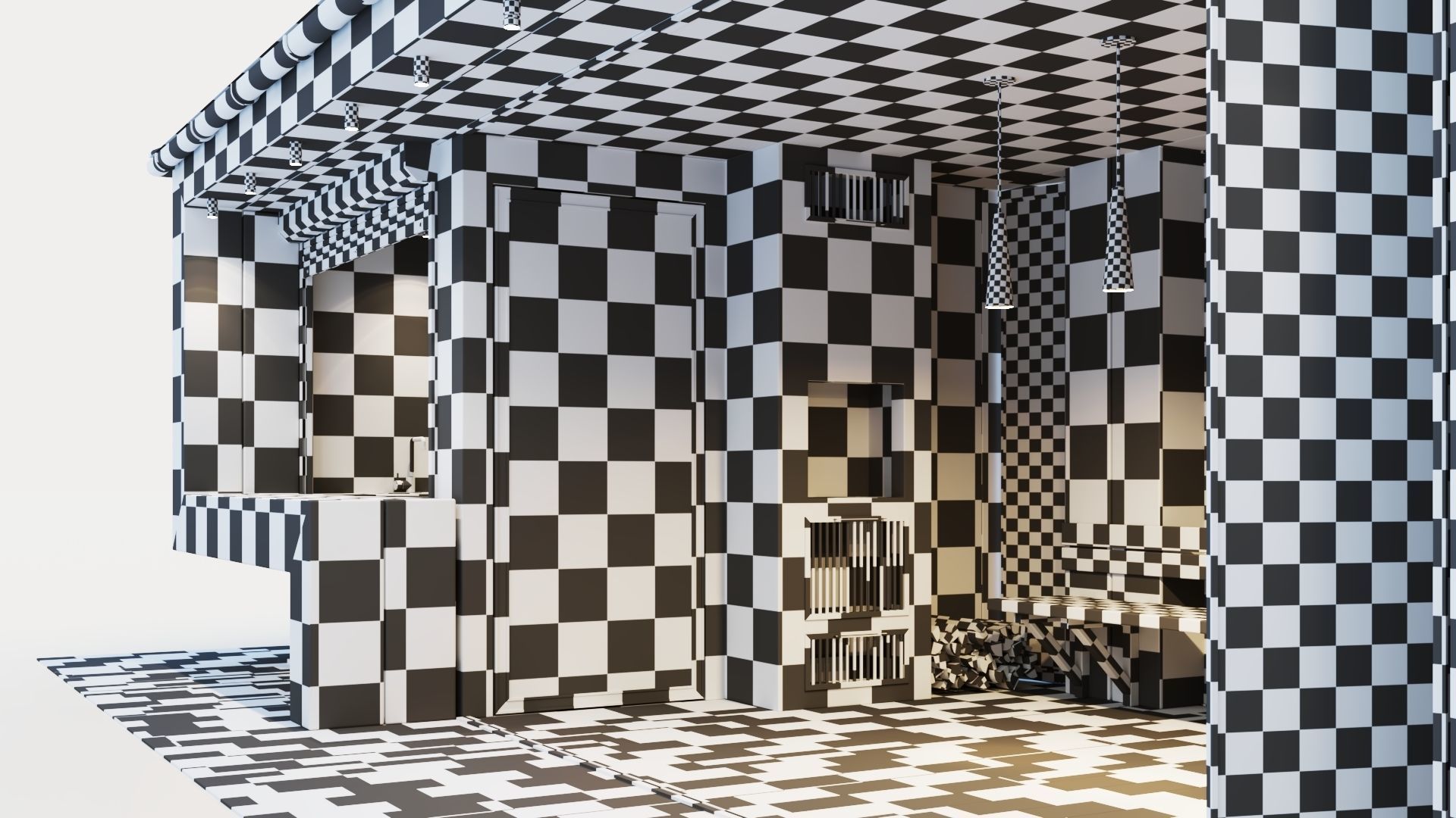 Pavilion with glass sliding partitions 3D model_59