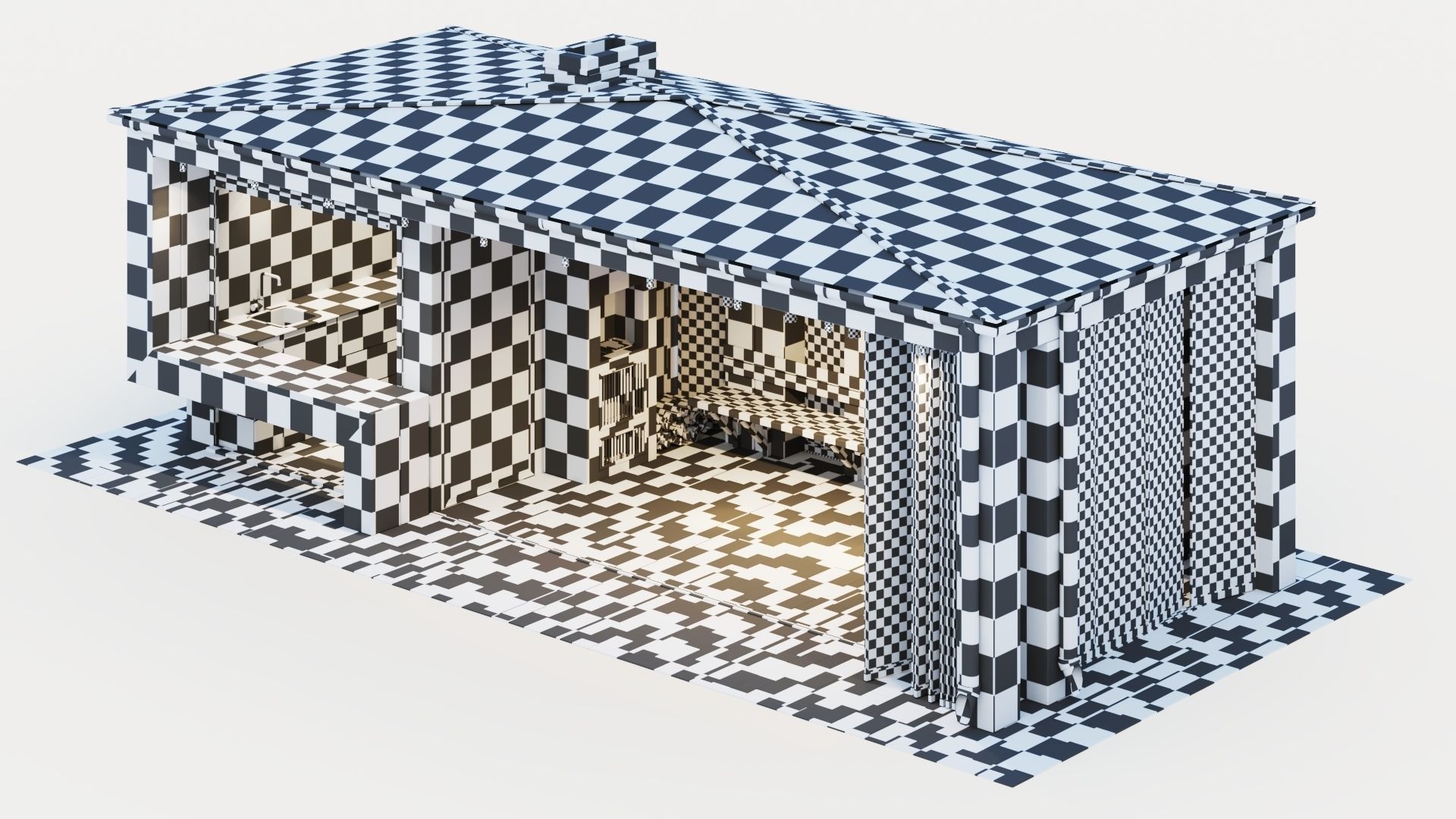 Pavilion with glass sliding partitions 3D model_56