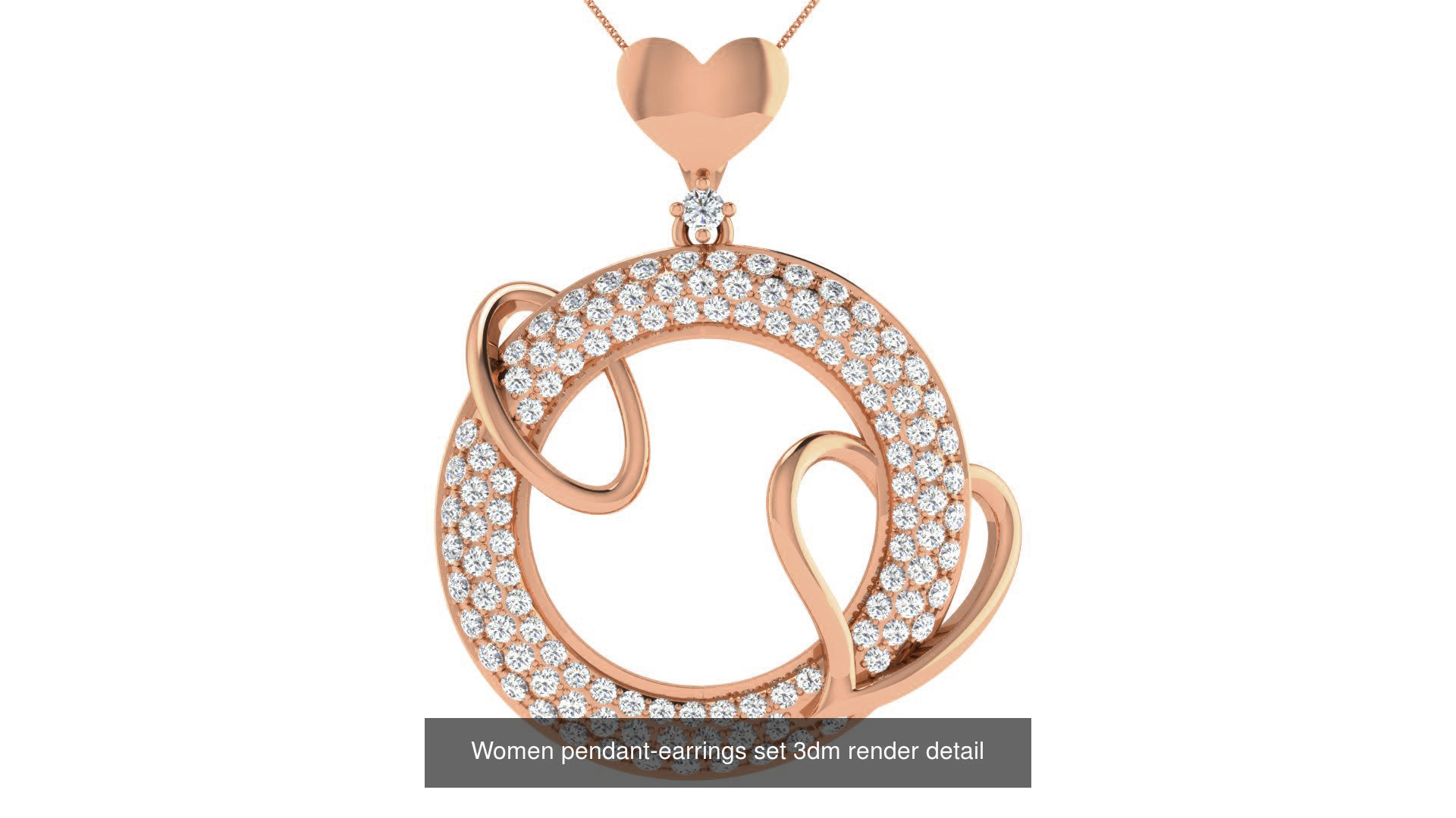 172 Women pendant-earrings set 3dm render detail  3D Model Collection_95