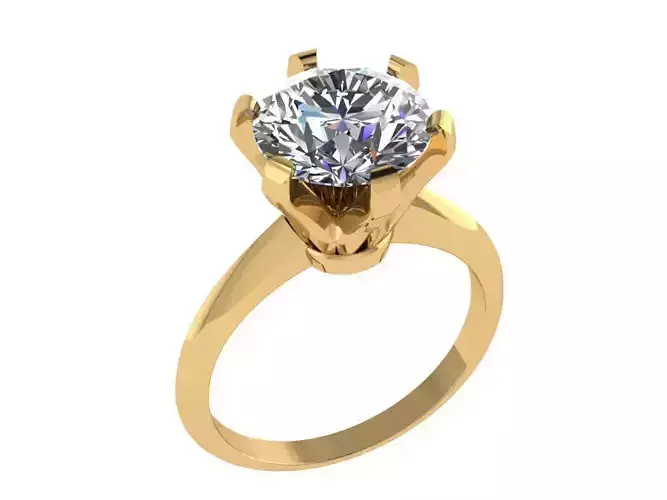 Ring465 solitaire diamond engagement ring gold