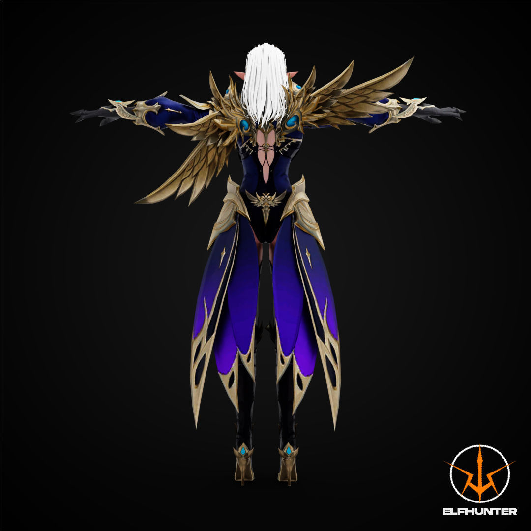 EXCLUSIVE ELF HUNTER EDITION RIGGED CHARACTER ELF WARRIOR Low-poly 3D model_4