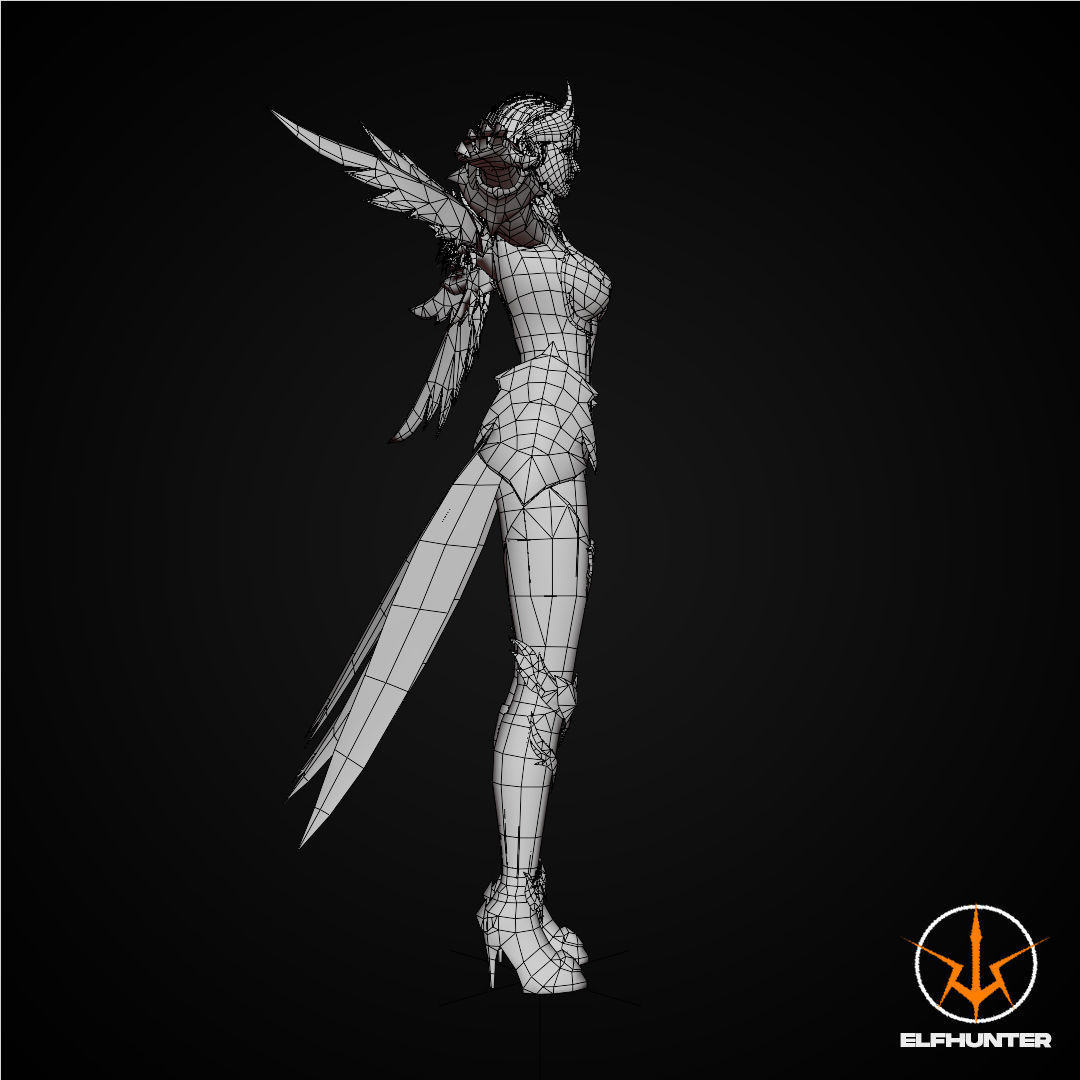 EXCLUSIVE ELF HUNTER EDITION RIGGED CHARACTER ELF WARRIOR Low-poly 3D model_11
