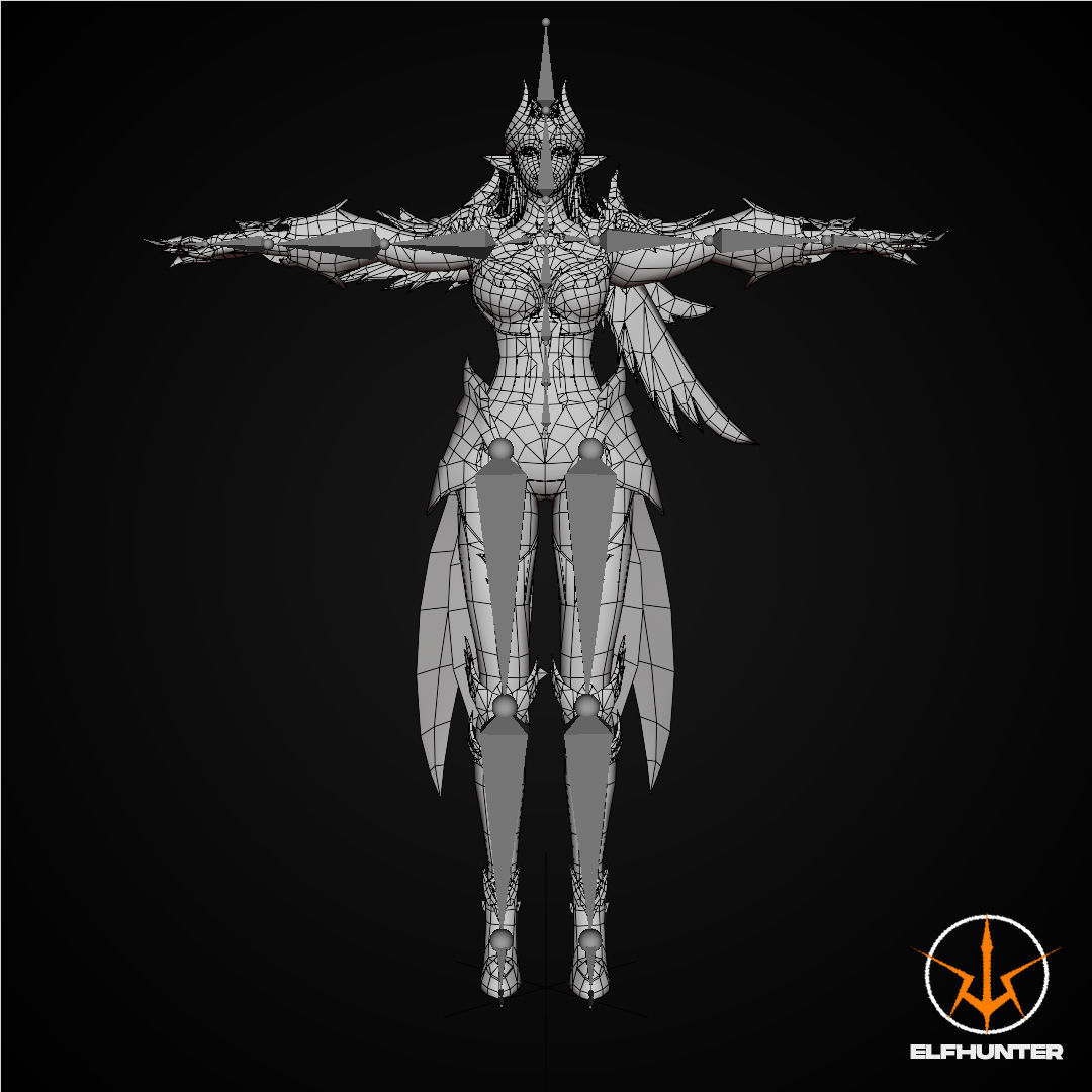 EXCLUSIVE ELF HUNTER EDITION RIGGED CHARACTER ELF WARRIOR Low-poly 3D model_14