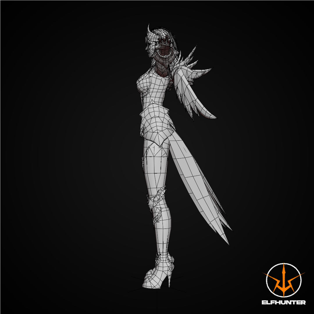 EXCLUSIVE ELF HUNTER EDITION RIGGED CHARACTER ELF WARRIOR Low-poly 3D model_13