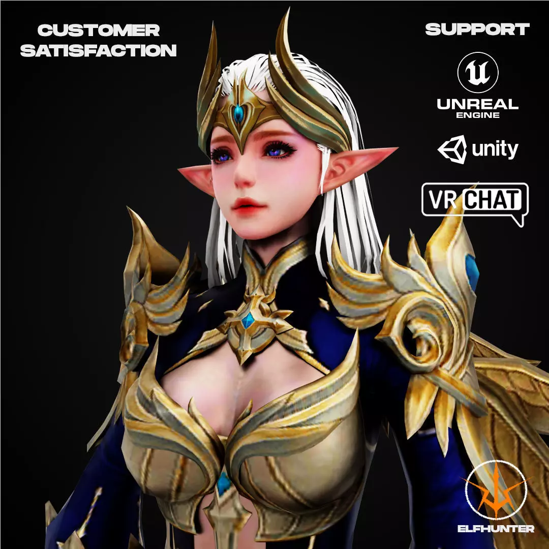 EXCLUSIVE ELF HUNTER EDITION RIGGED CHARACTER ELF WARRIOR Low-poly 3D model_0