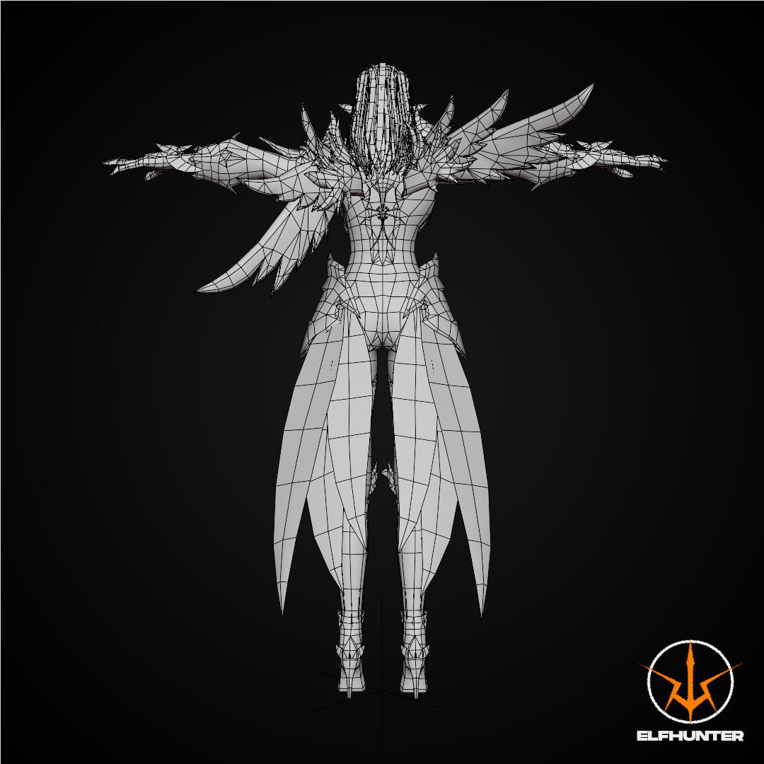 EXCLUSIVE ELF HUNTER EDITION RIGGED CHARACTER ELF WARRIOR Low-poly 3D model_12