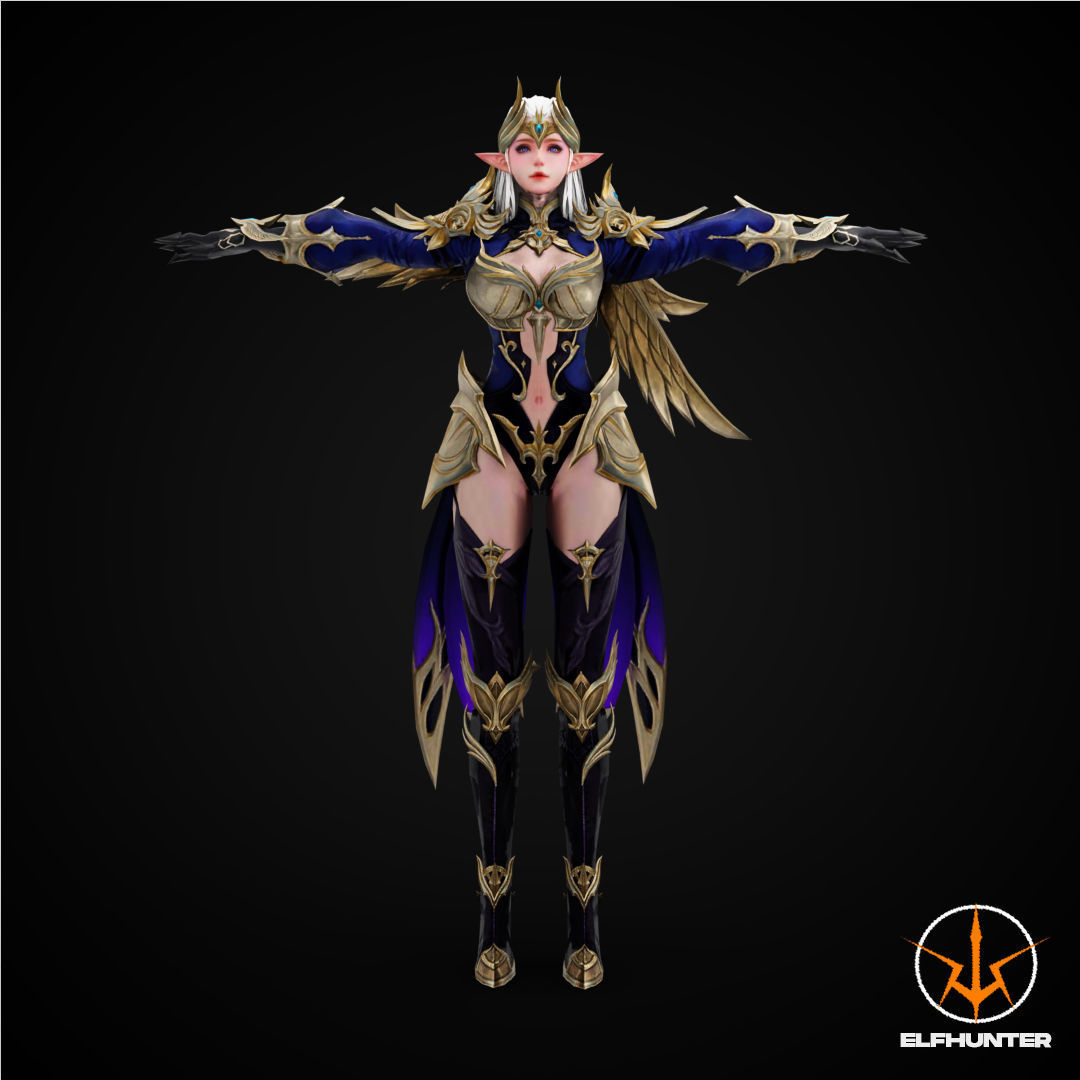 EXCLUSIVE ELF HUNTER EDITION RIGGED CHARACTER ELF WARRIOR Low-poly 3D model_2