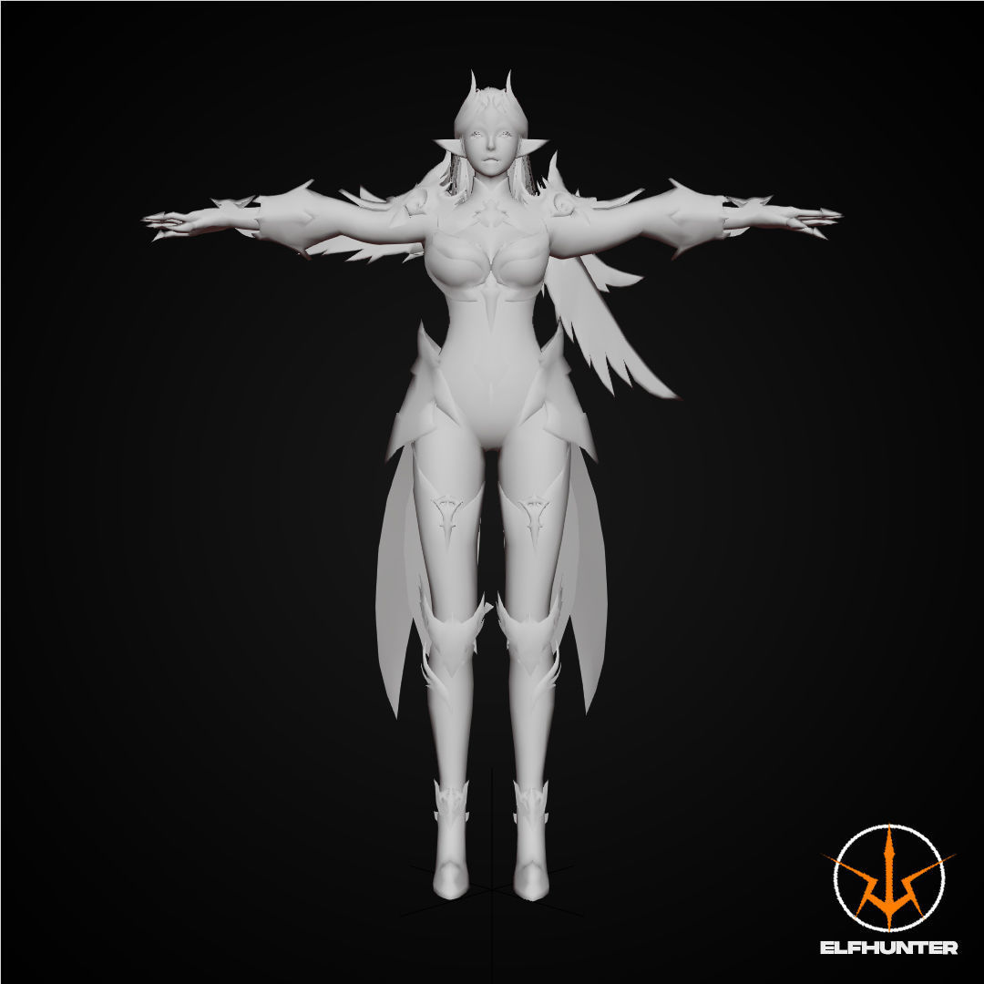EXCLUSIVE ELF HUNTER EDITION RIGGED CHARACTER ELF WARRIOR Low-poly 3D model_6