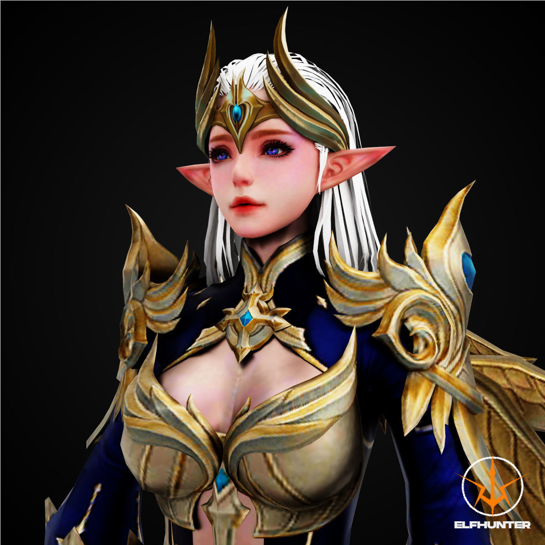 EXCLUSIVE ELF HUNTER EDITION RIGGED CHARACTER ELF WARRIOR Low-poly 3D model_1