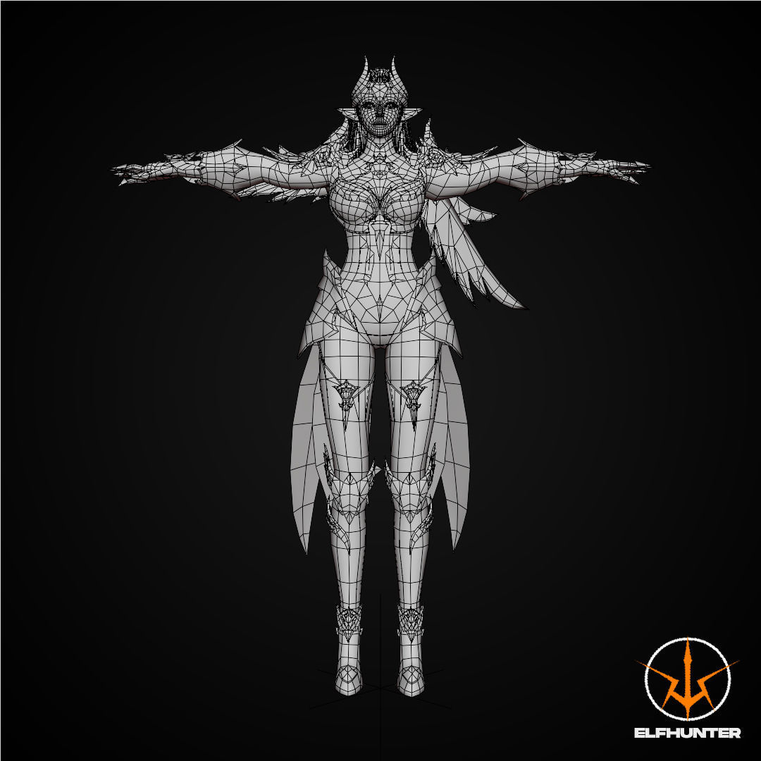 EXCLUSIVE ELF HUNTER EDITION RIGGED CHARACTER ELF WARRIOR Low-poly 3D model_10