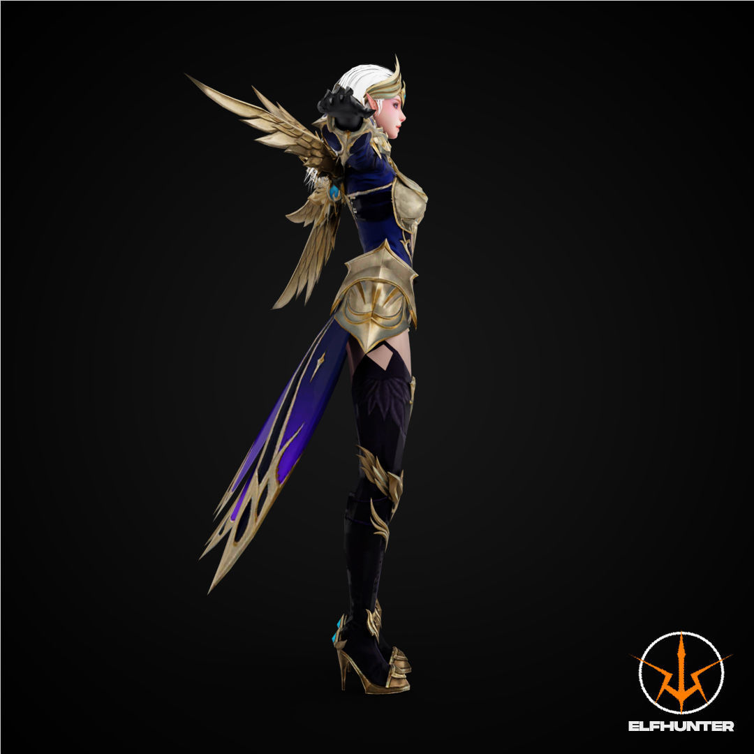 EXCLUSIVE ELF HUNTER EDITION RIGGED CHARACTER ELF WARRIOR Low-poly 3D model_3