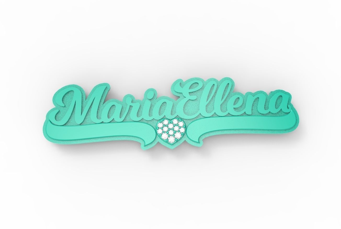 Maria Ellena name plate 3D print model_3