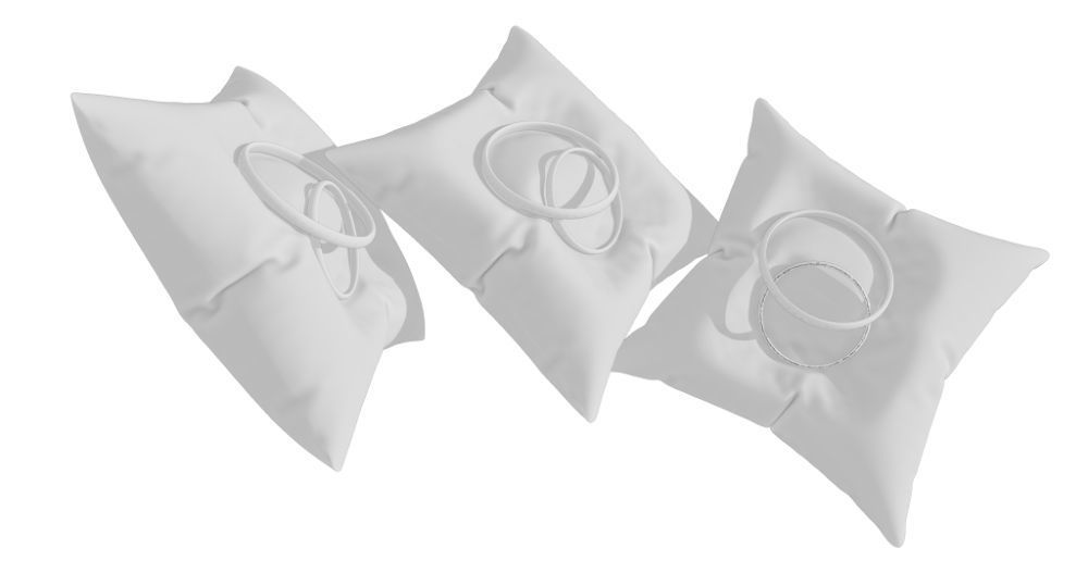 3D Ring Jewelry and Pillow low and high poly Set 3D model_21