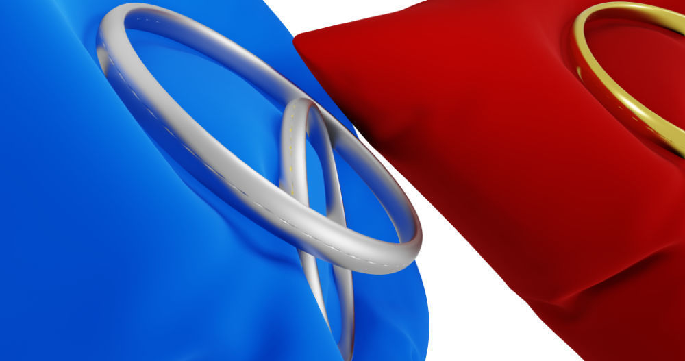 3D Ring Jewelry and Pillow low and high poly Set 3D model_26