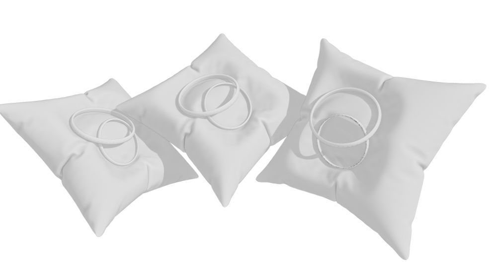 3D Ring Jewelry and Pillow low and high poly Set 3D model_63