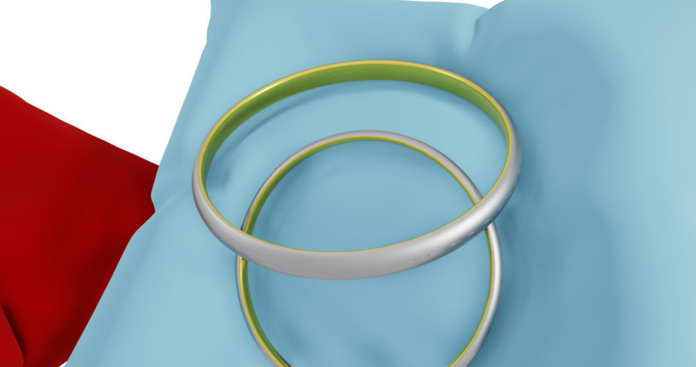 3D Ring Jewelry and Pillow low and high poly Set 3D model_31