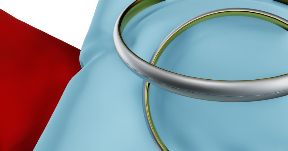 3D Ring Jewelry and Pillow low and high poly Set 3D model_42