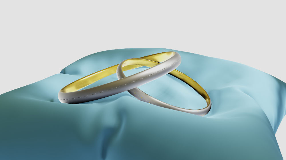 3D Ring Jewelry and Pillow low and high poly Set 3D model_2
