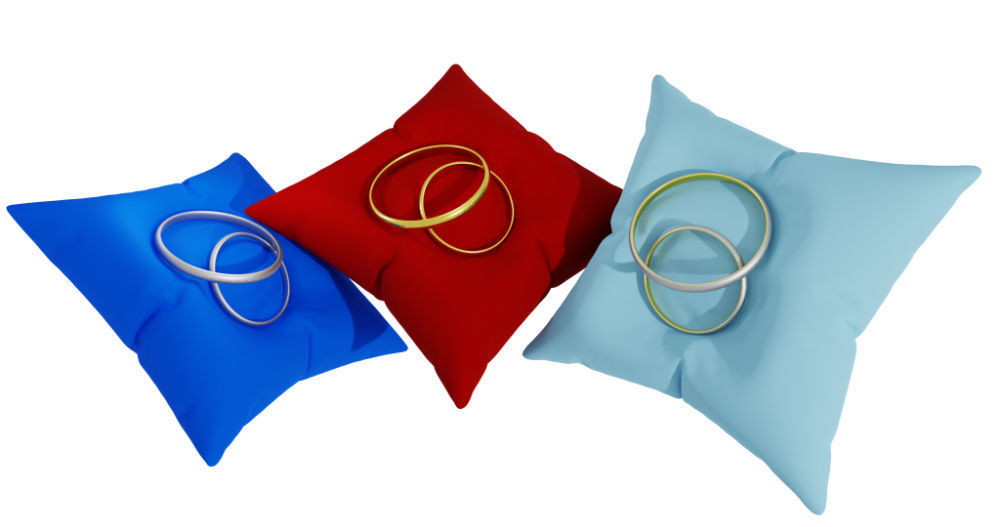3D Ring Jewelry and Pillow low and high poly Set 3D model_20