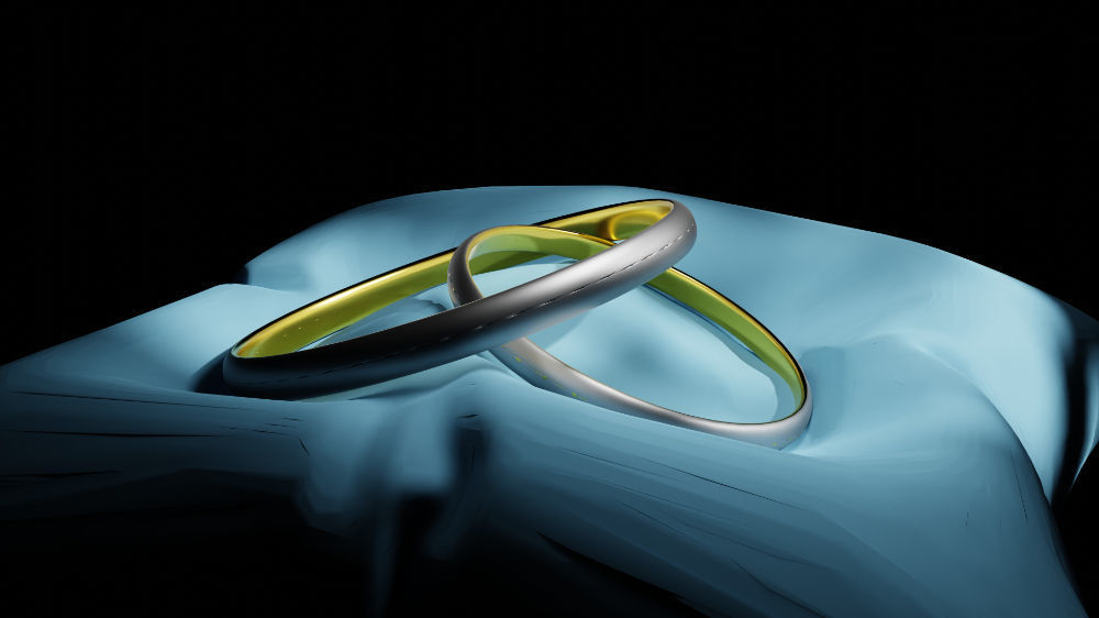 3D Ring Jewelry and Pillow low and high poly Set 3D model_33