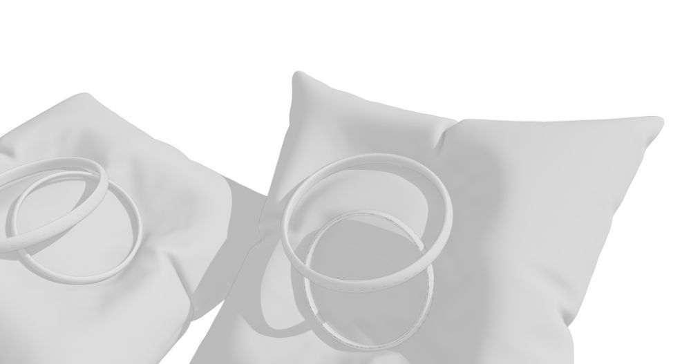 3D Ring Jewelry and Pillow low and high poly Set 3D model_60