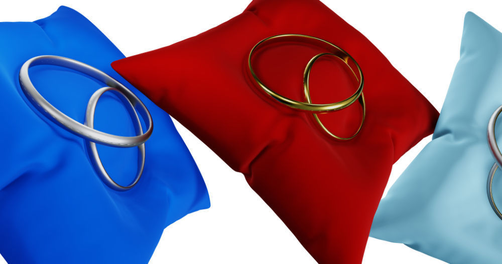 3D Ring Jewelry and Pillow low and high poly Set 3D model_38