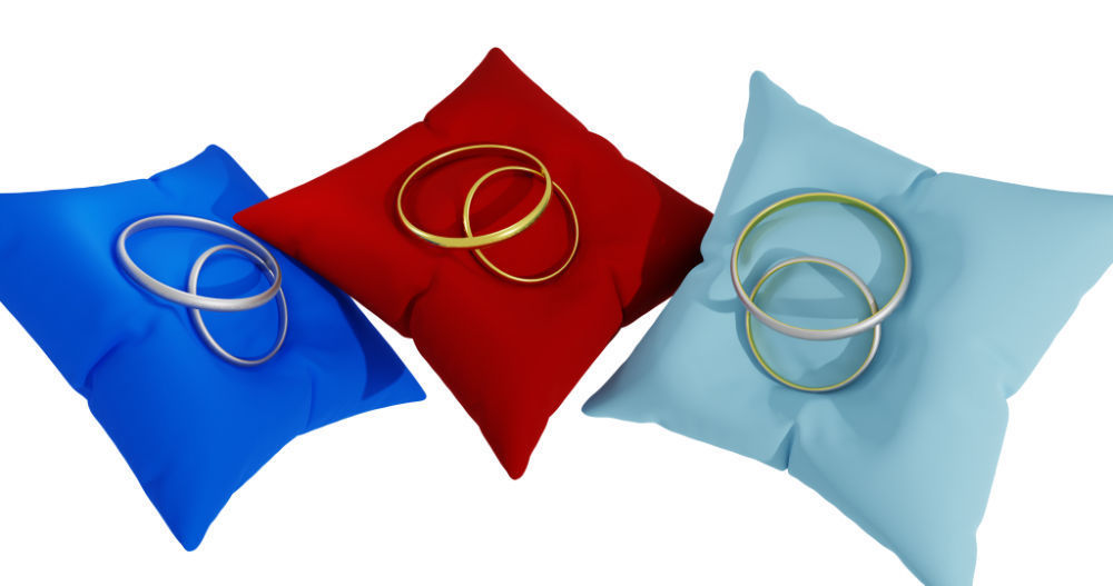 3D Ring Jewelry and Pillow low and high poly Set 3D model_35